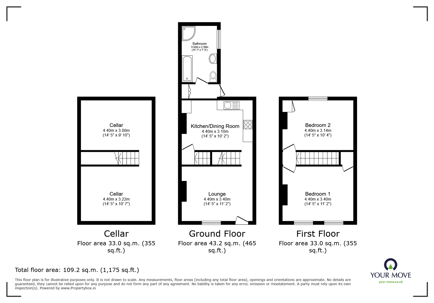Floorplan of 2 bedroom End Terrace House for sale, Northwood Road, Ramsgate, Kent, CT12