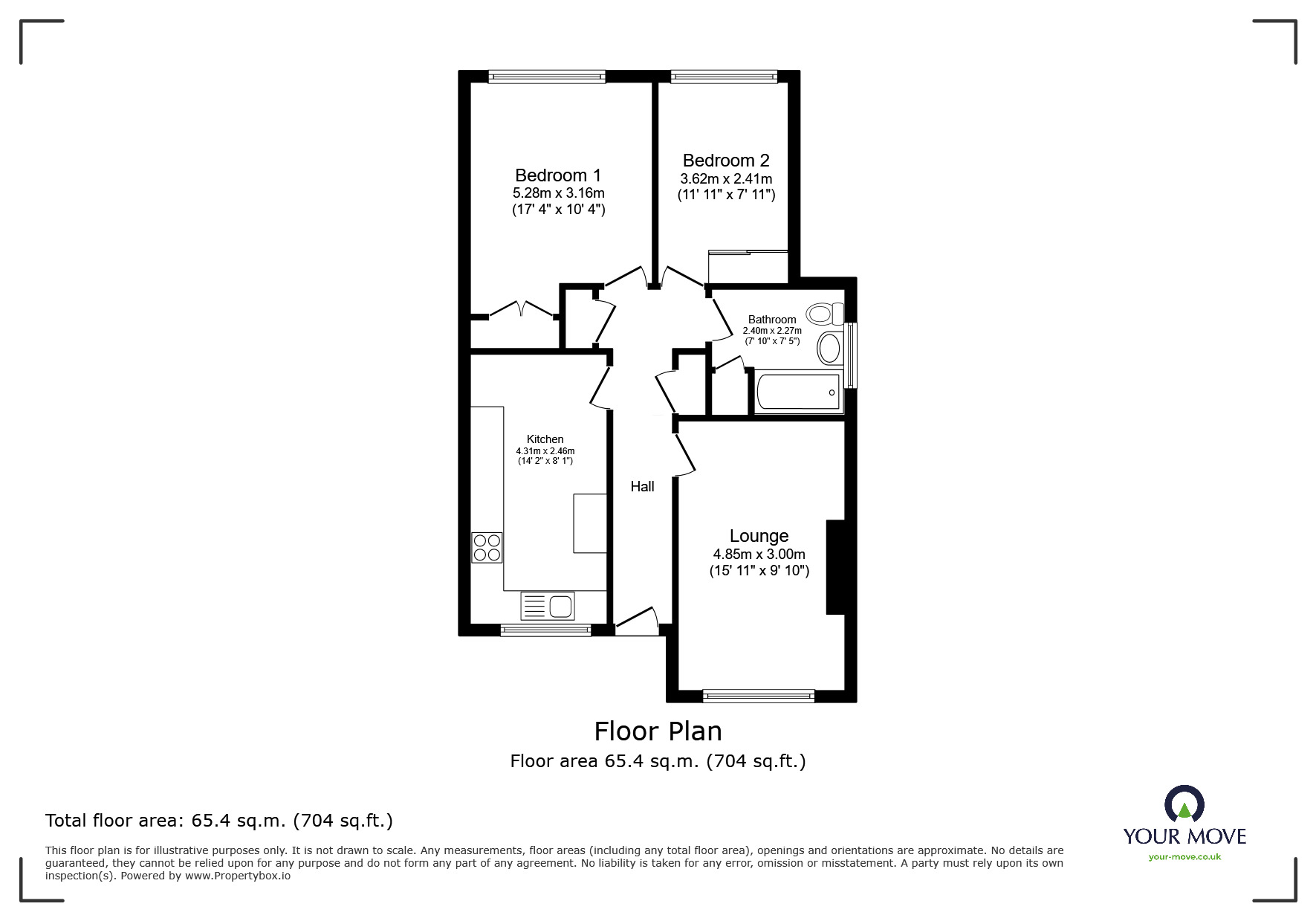 Floorplan of 2 bedroom  Flat for sale, Sundew Grove, Ramsgate, Kent, CT11