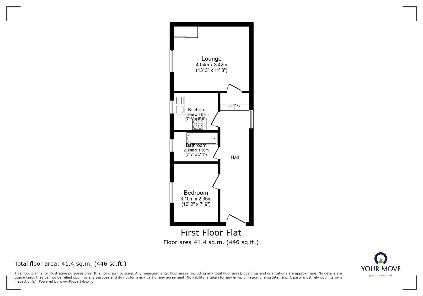 Floorplan of 1 bedroom  Flat to rent, Rodney Street, Ramsgate, Kent, CT11