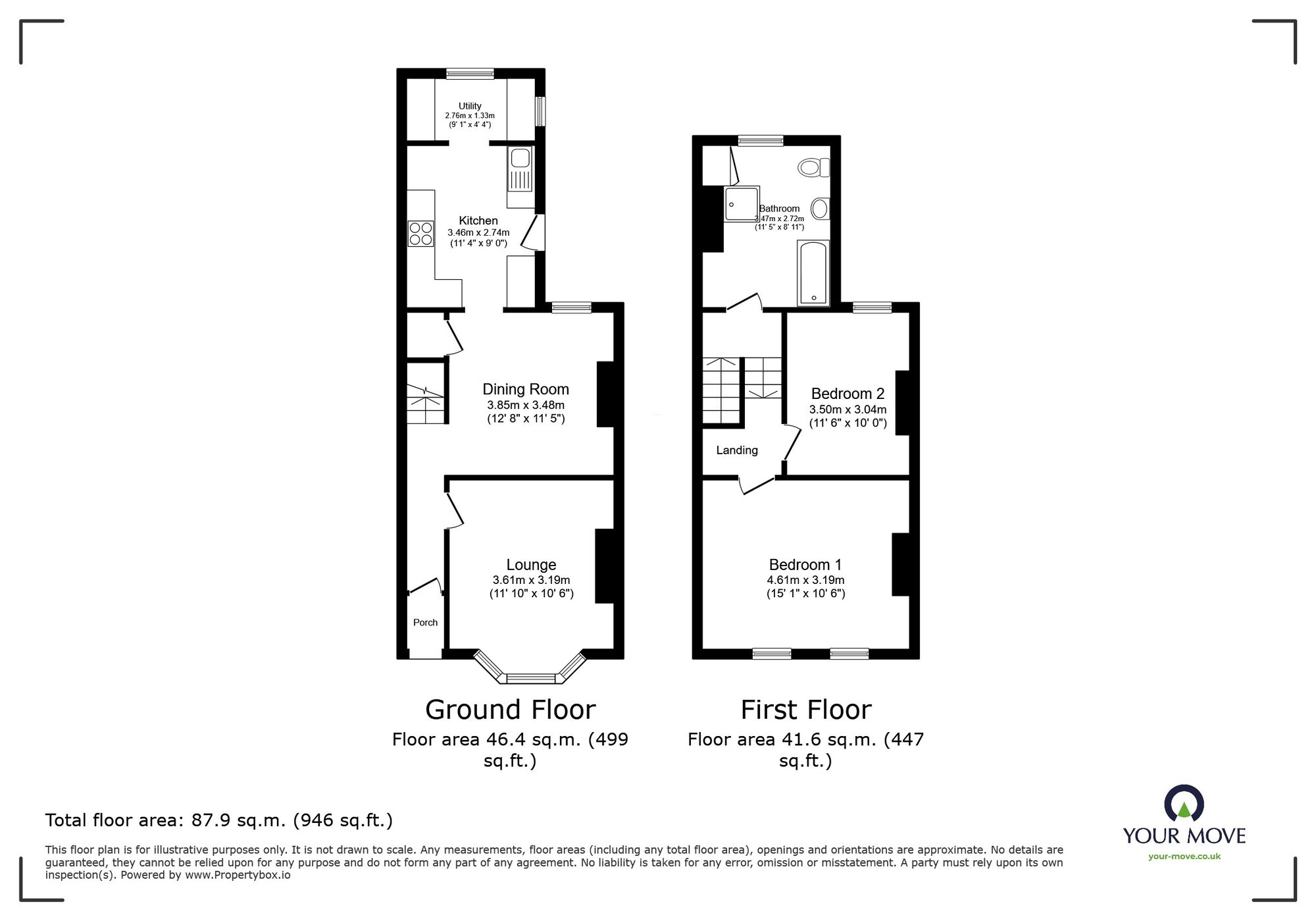 Floorplan of 2 bedroom Mid Terrace House for sale, Seafield Road, Ramsgate, Kent, CT11