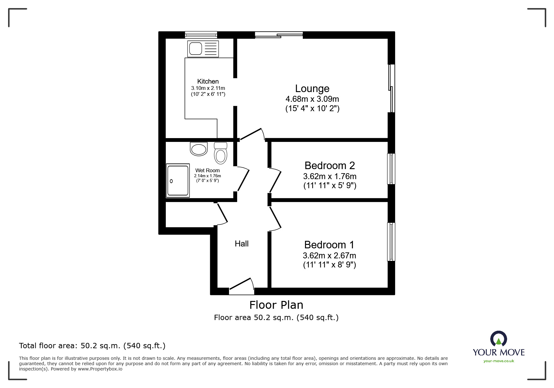 Floorplan of 2 bedroom  Flat for sale, Victoria Parade, Ramsgate, Kent, CT11