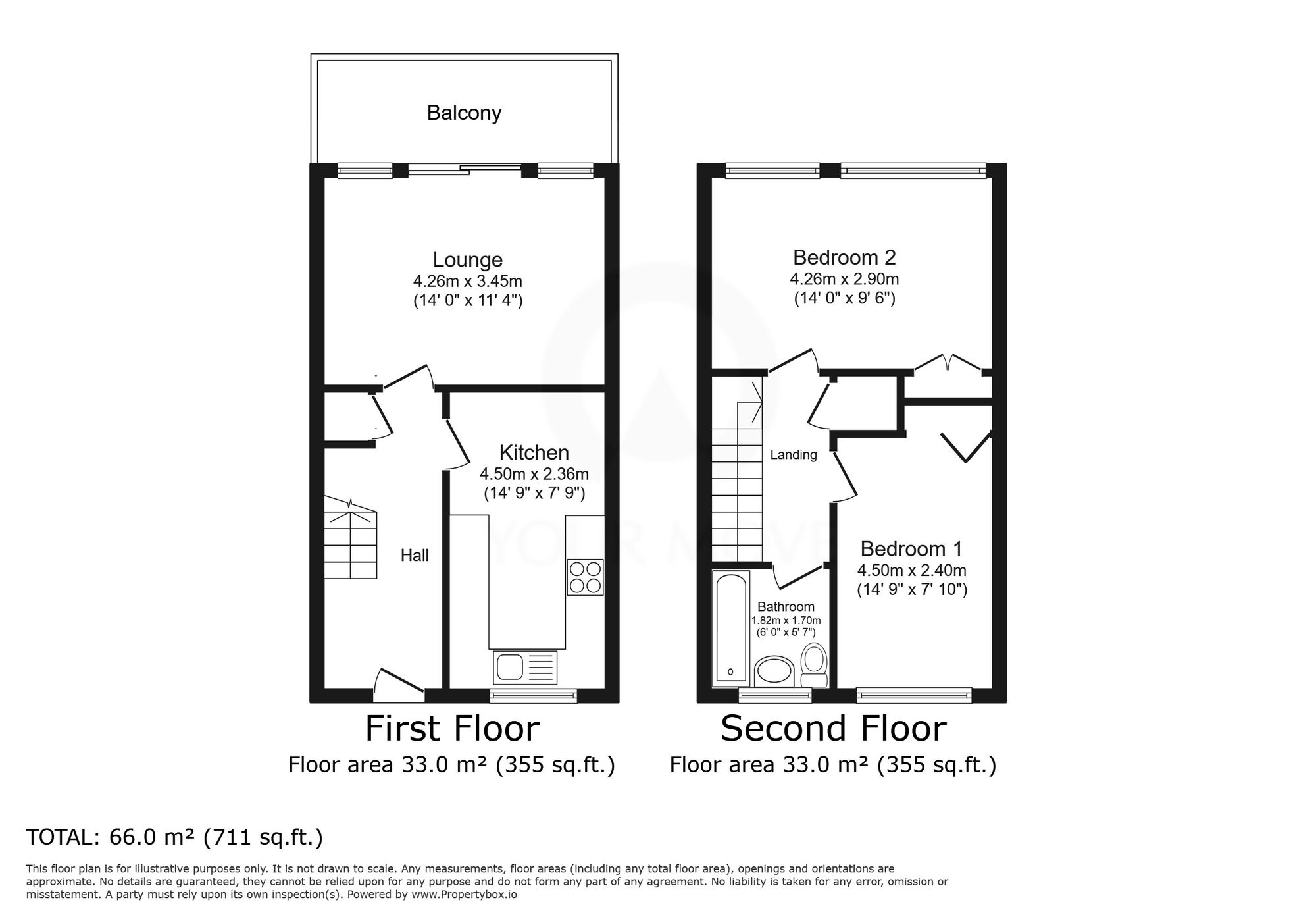 Floorplan of 2 bedroom  Flat for sale, Stephen Close, Broadstairs, Kent, CT10