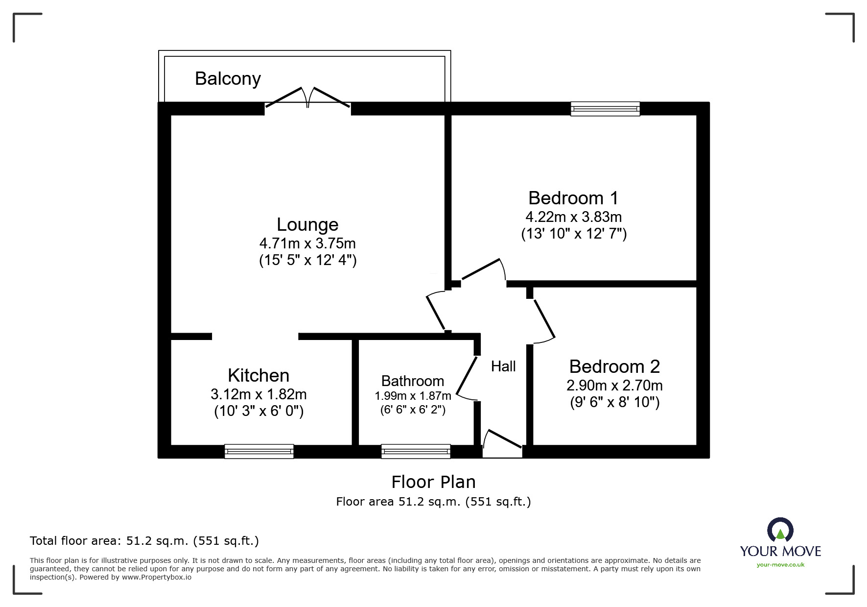 Floorplan of 2 bedroom  Flat to rent, High Street, Broadstairs, Kent, CT10