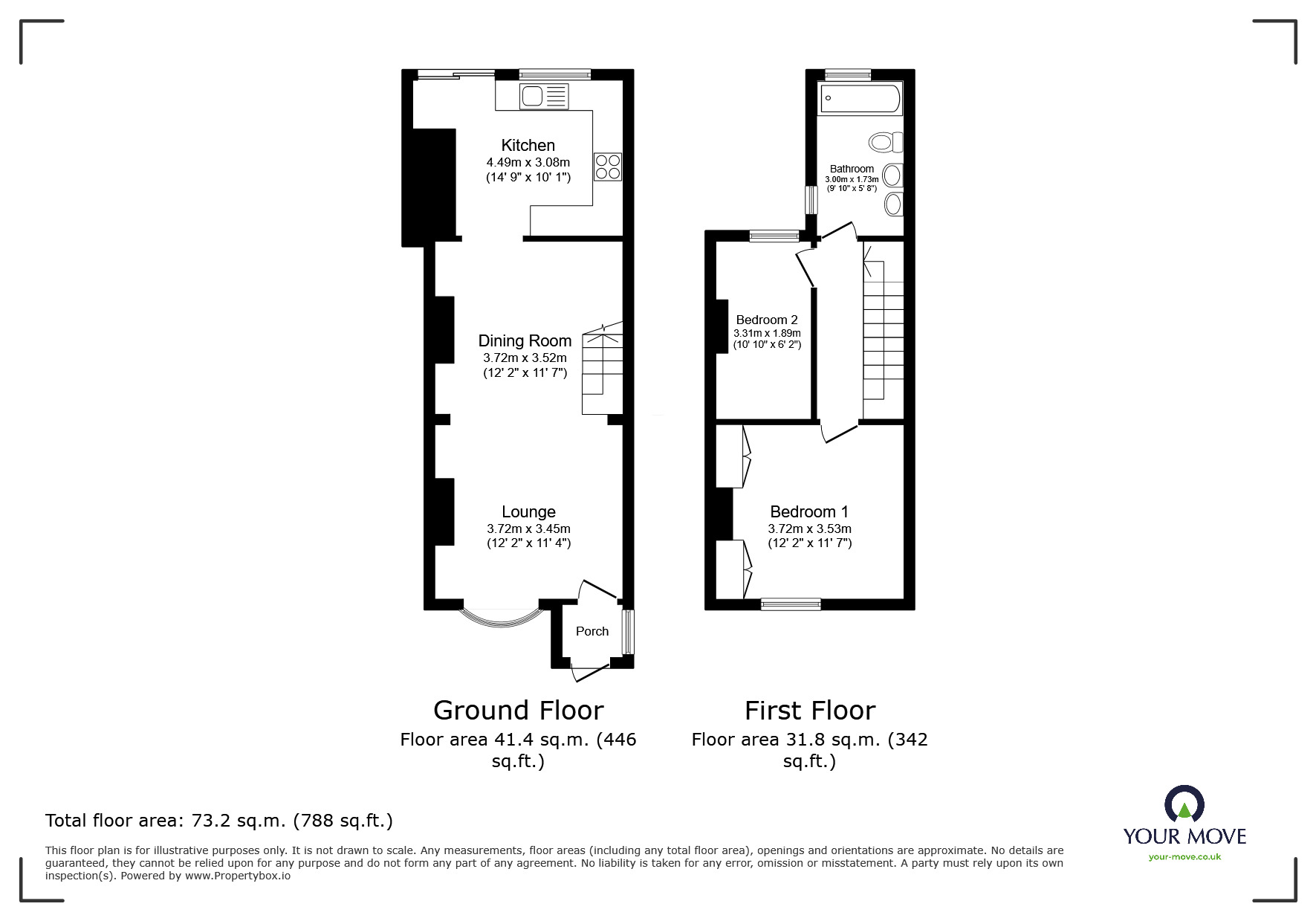 Floorplan of 2 bedroom Mid Terrace House for sale, Northwood Road, Broadstairs, Kent, CT10