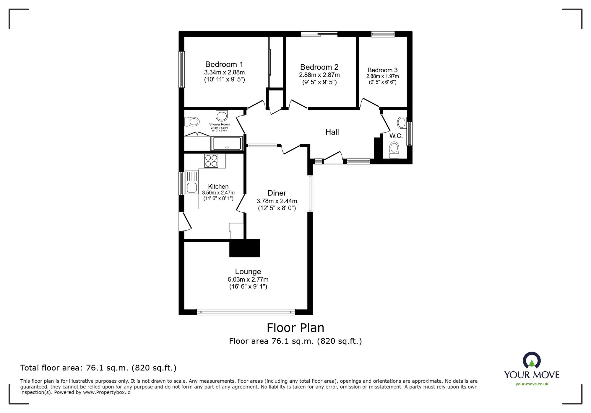 Floorplan of 3 bedroom Detached Bungalow for sale, Margate Road, Ramsgate, Kent, CT12