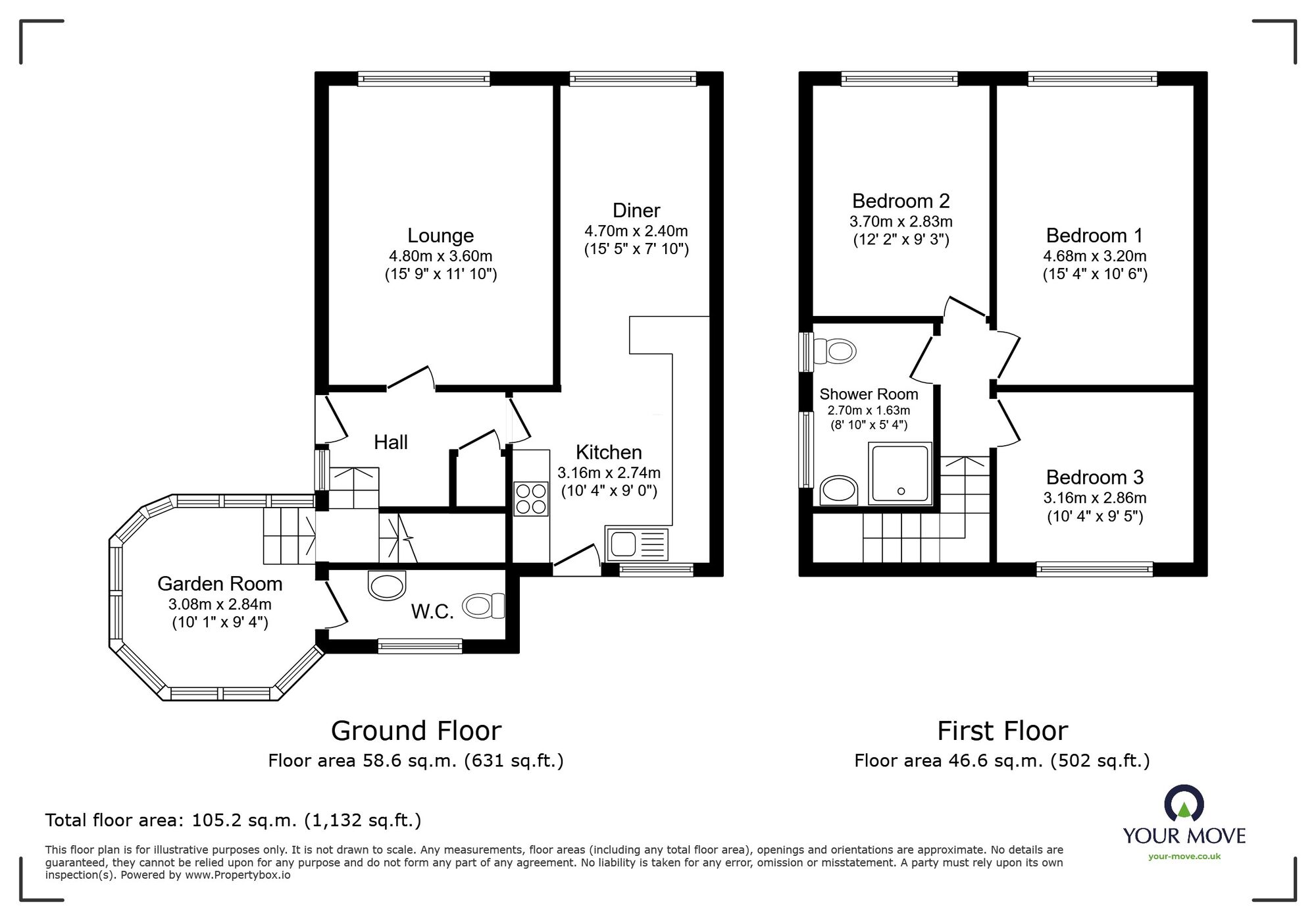 Floorplan of 3 bedroom Detached House for sale, Memel Place, Memel Place, Kent, CT11