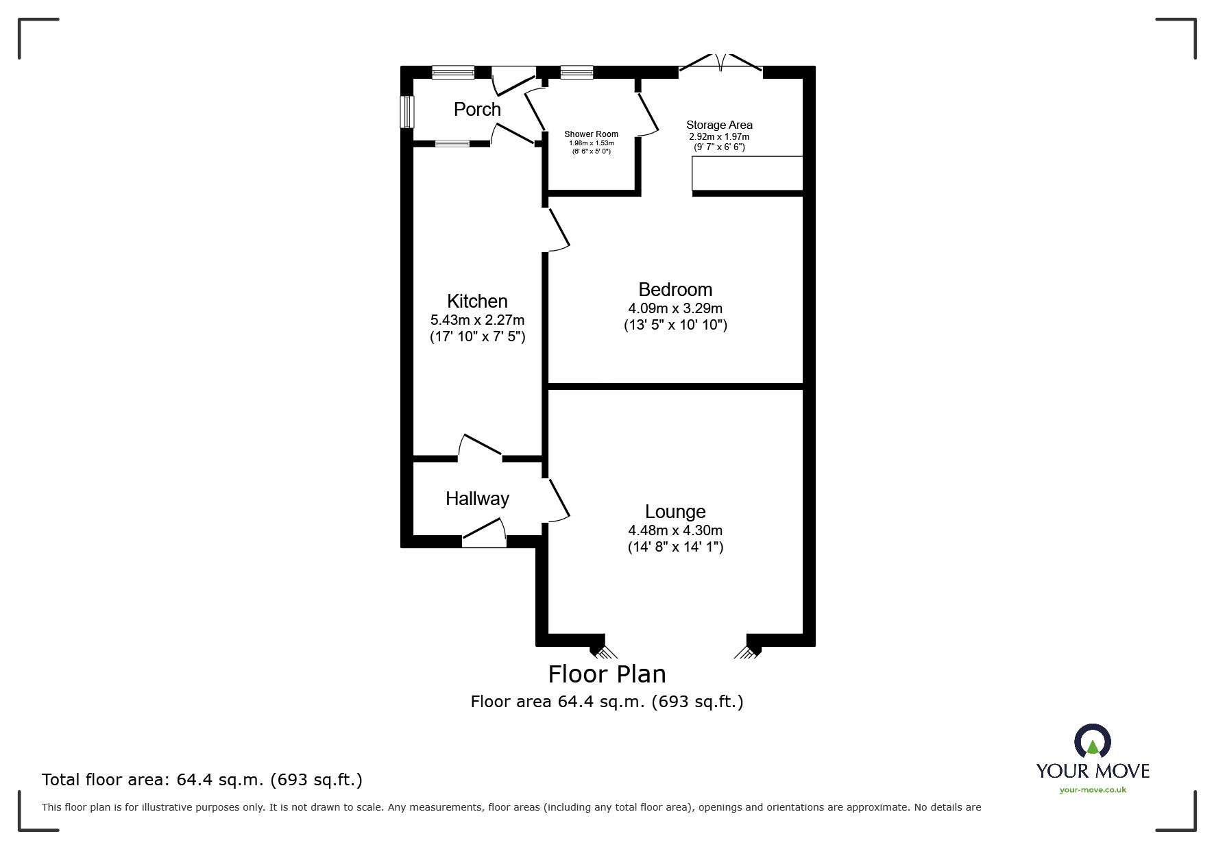 Floorplan of 1 bedroom Flat to rent, South Eastern Road, Ramsgate, Kent, CT11