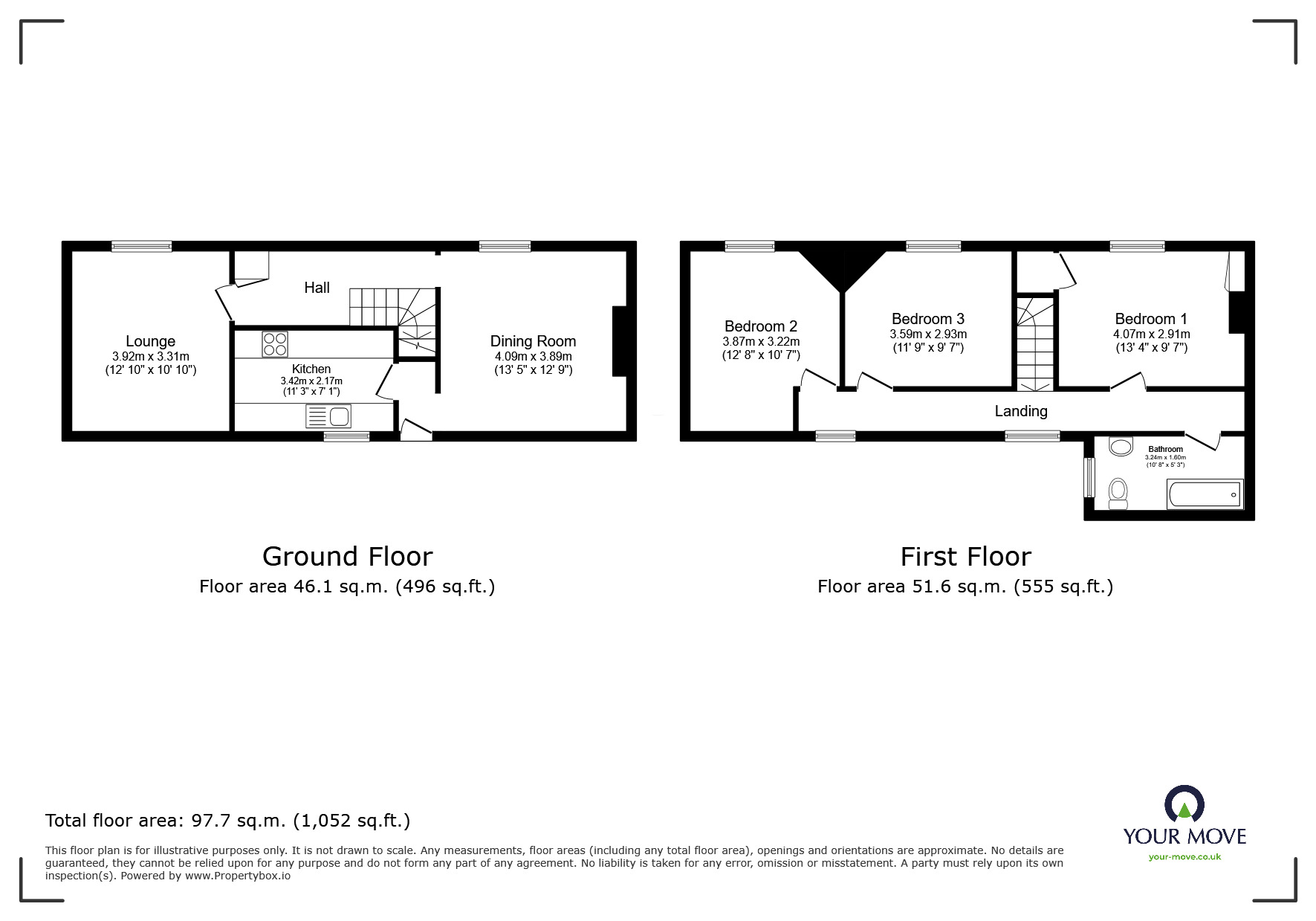 Floorplan of 3 bedroom End Terrace House for sale, Belmont Road, Ramsgate, Kent, CT11