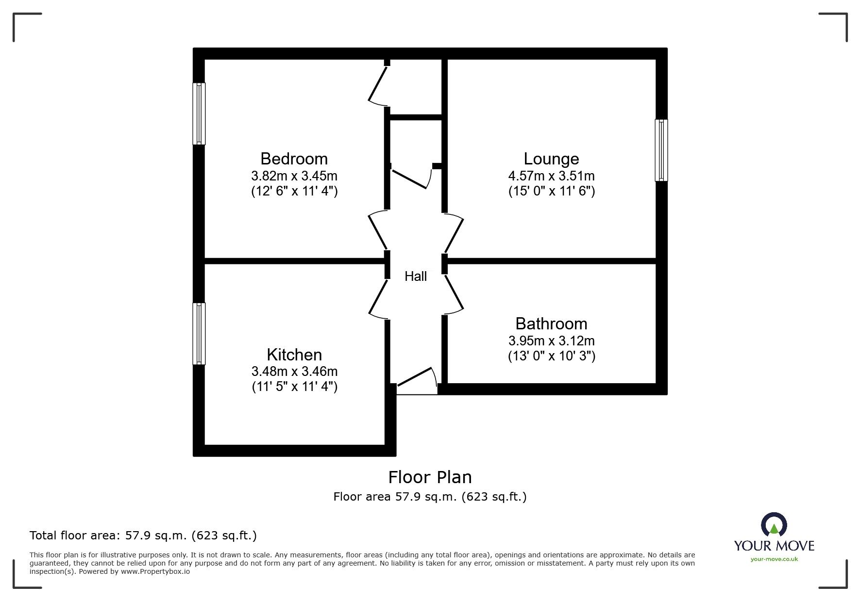 Floorplan of 1 bedroom Flat to rent, Albion Street, Broadstairs, Kent, CT10