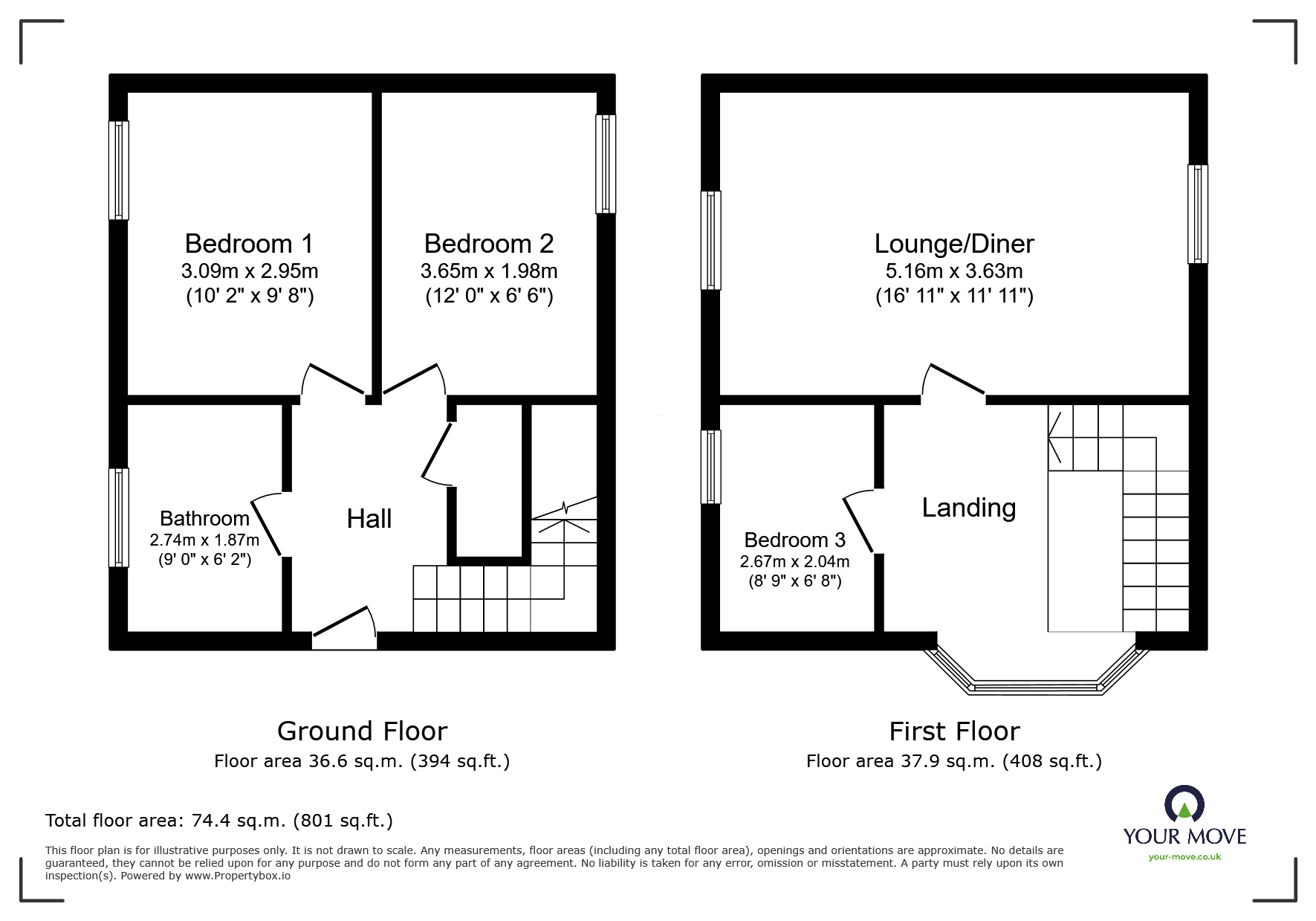 Floorplan of 3 bedroom End Terrace House to rent, Spire Close, Ramsgate, Kent, CT11