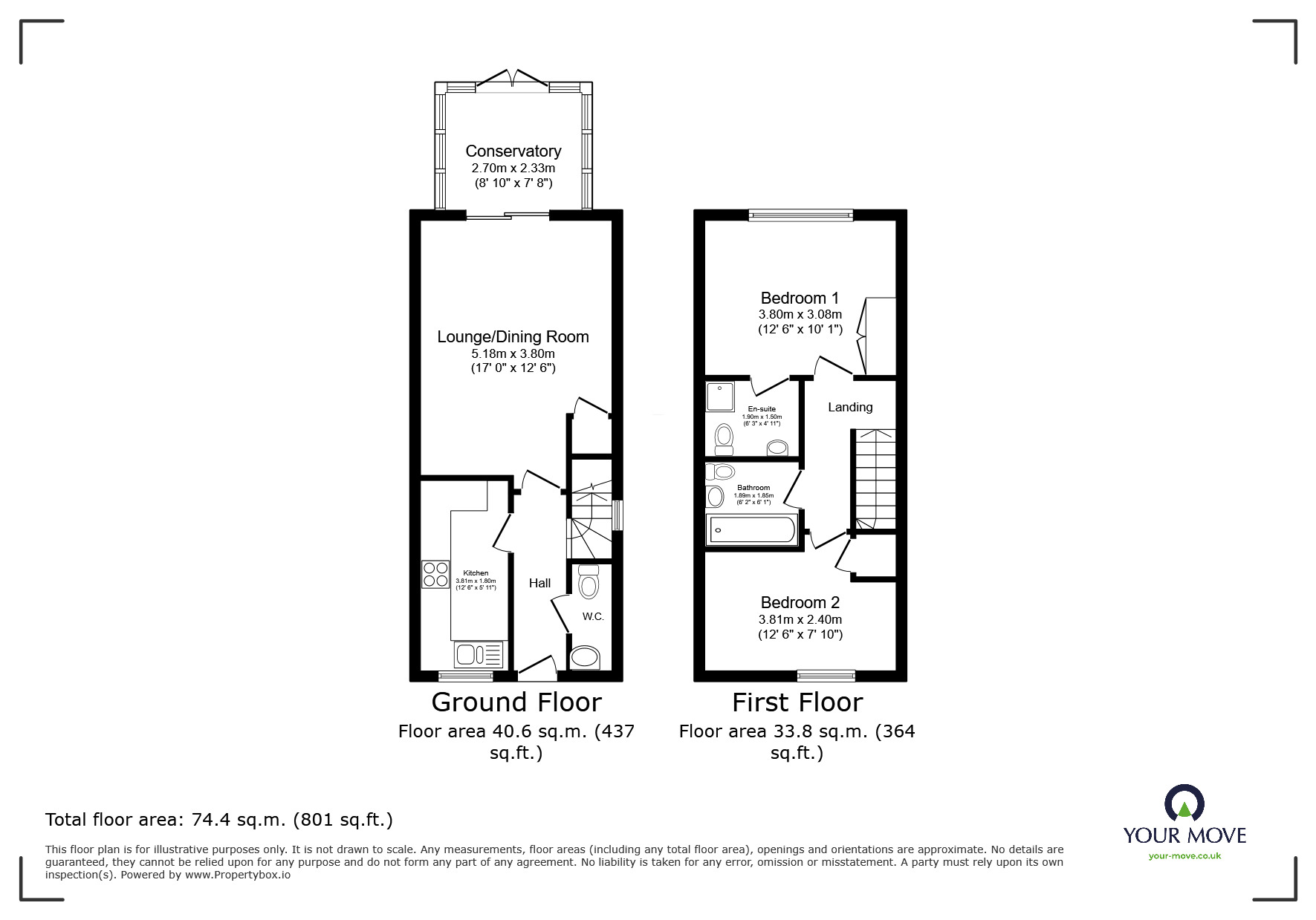 Floorplan of 2 bedroom Mid Terrace House for sale, St. Lawrence Chase, Ramsgate, Kent, CT11