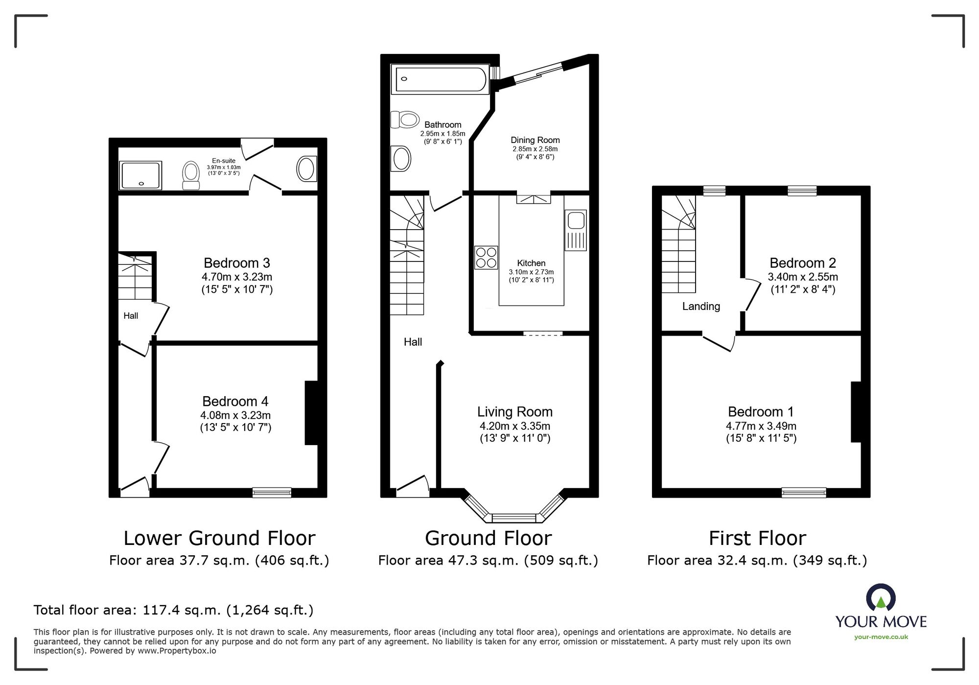 Floorplan of 3 bedroom Mid Terrace House for sale, Camden Road, Ramsgate, Kent, CT11