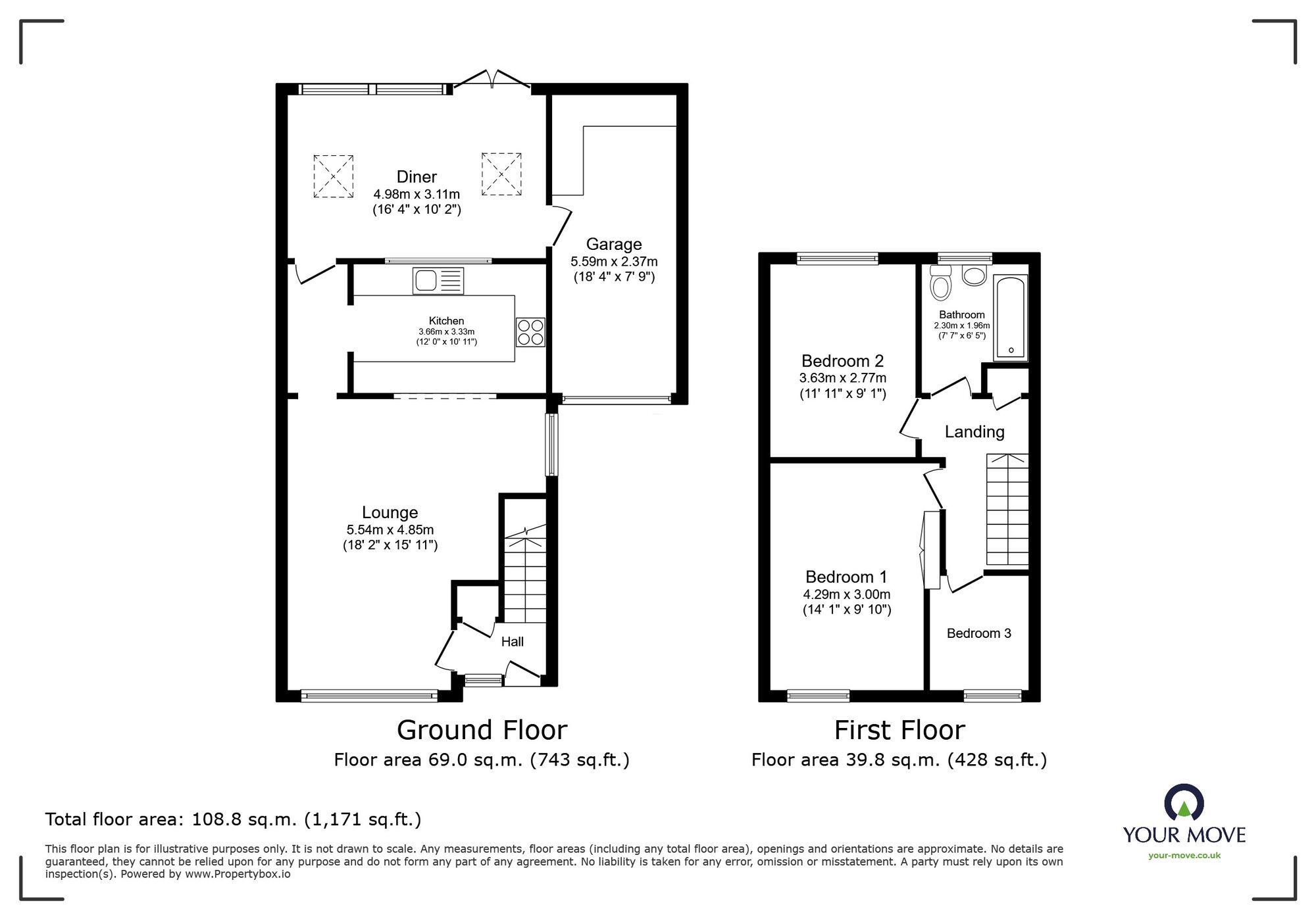 Floorplan of 3 bedroom Semi Detached House for sale, Windermere Avenue, Ramsgate, Kent, CT11