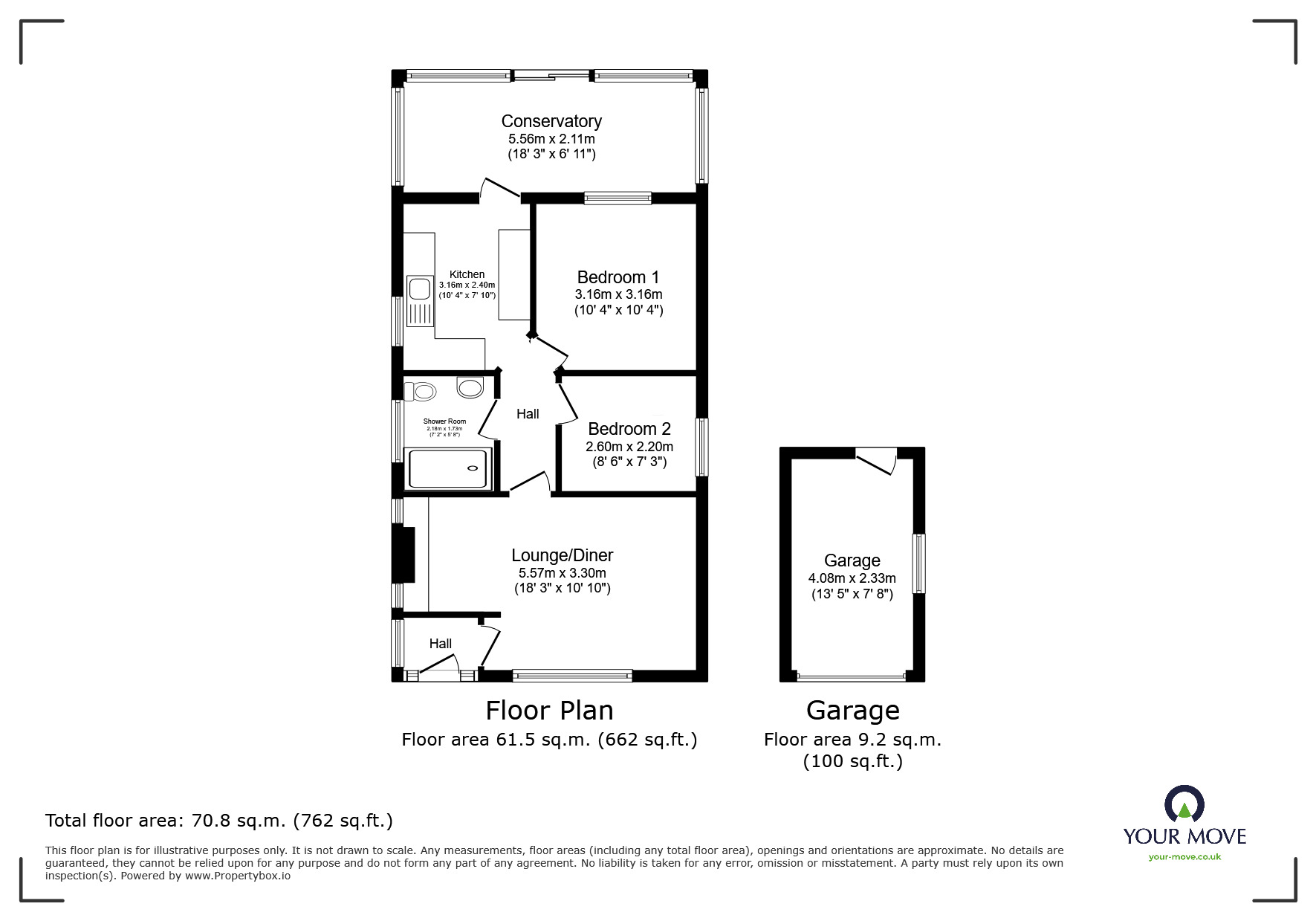 Floorplan of 2 bedroom Detached Bungalow for sale, Chilton Lane, Ramsgate, Kent, CT11
