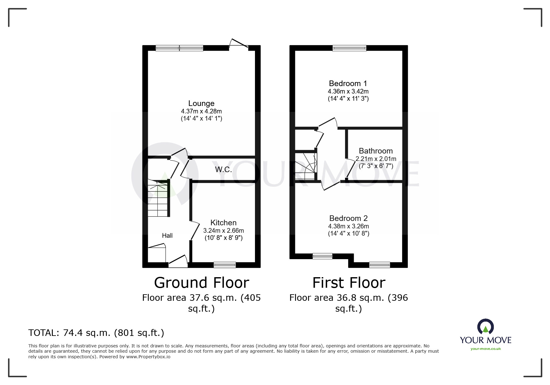 Floorplan of 2 bedroom End Terrace House for sale, Weyburn Drive, Ramsgate, Kent, CT12