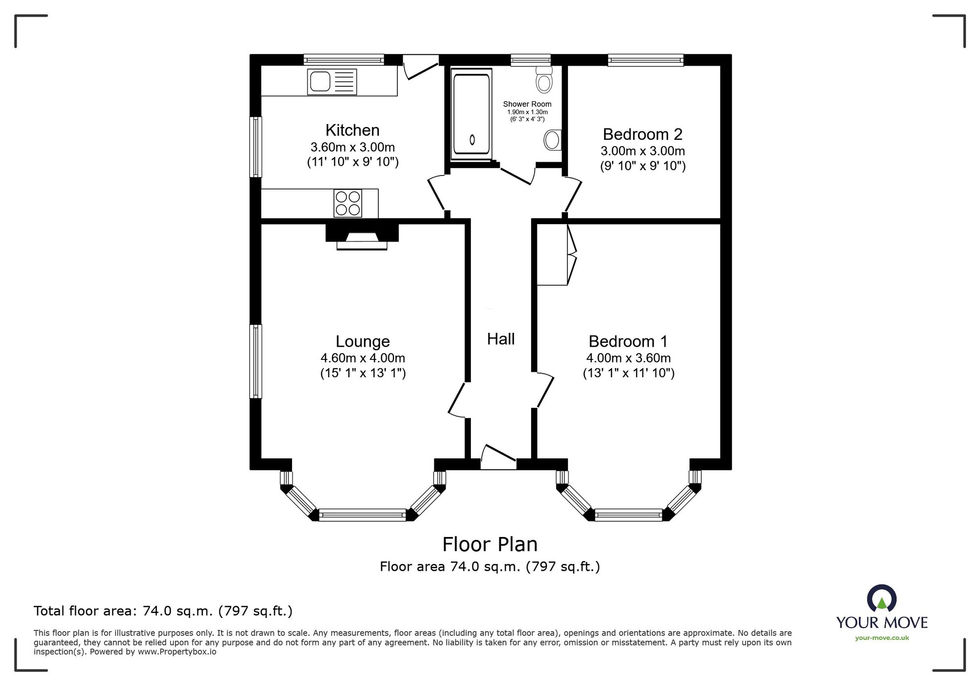 Floorplan of 2 bedroom Detached Bungalow for sale, Newington Road, Ramsgate, Kent, CT11