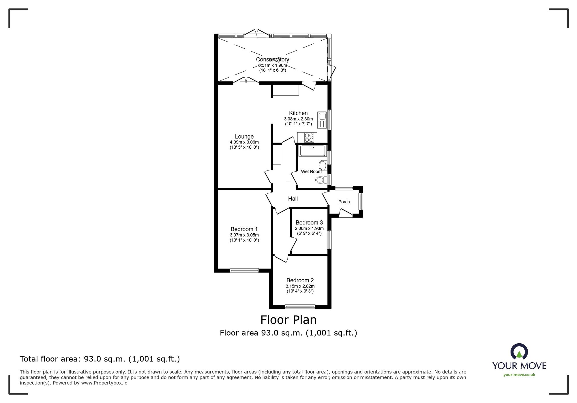 Floorplan of 3 bedroom Semi Detached Bungalow for sale, Orchard Close, Minster, Kent, CT12