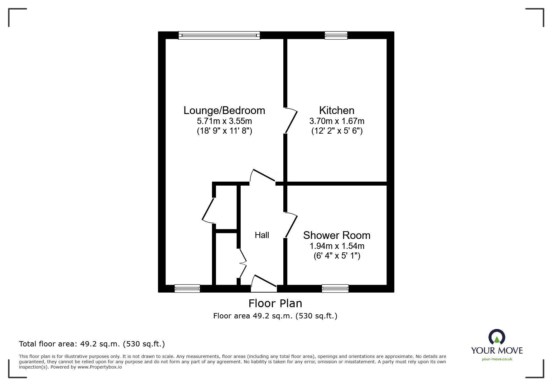 Floorplan of 1 bedroom Flat to rent, Melbourne Avenue, Ramsgate, Kent, CT12
