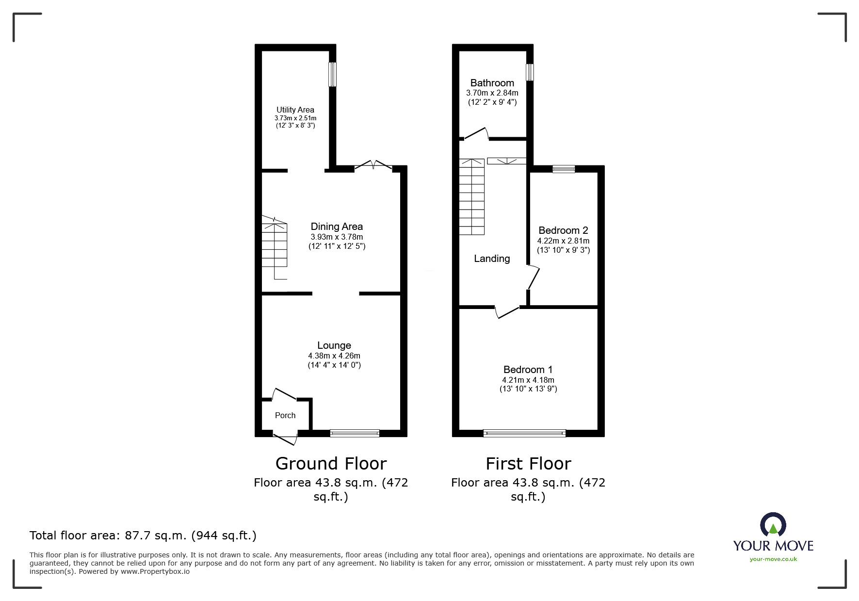 Floorplan of 2 bedroom Mid Terrace House to rent, Grange Road, Ramsgate, Kent, CT11