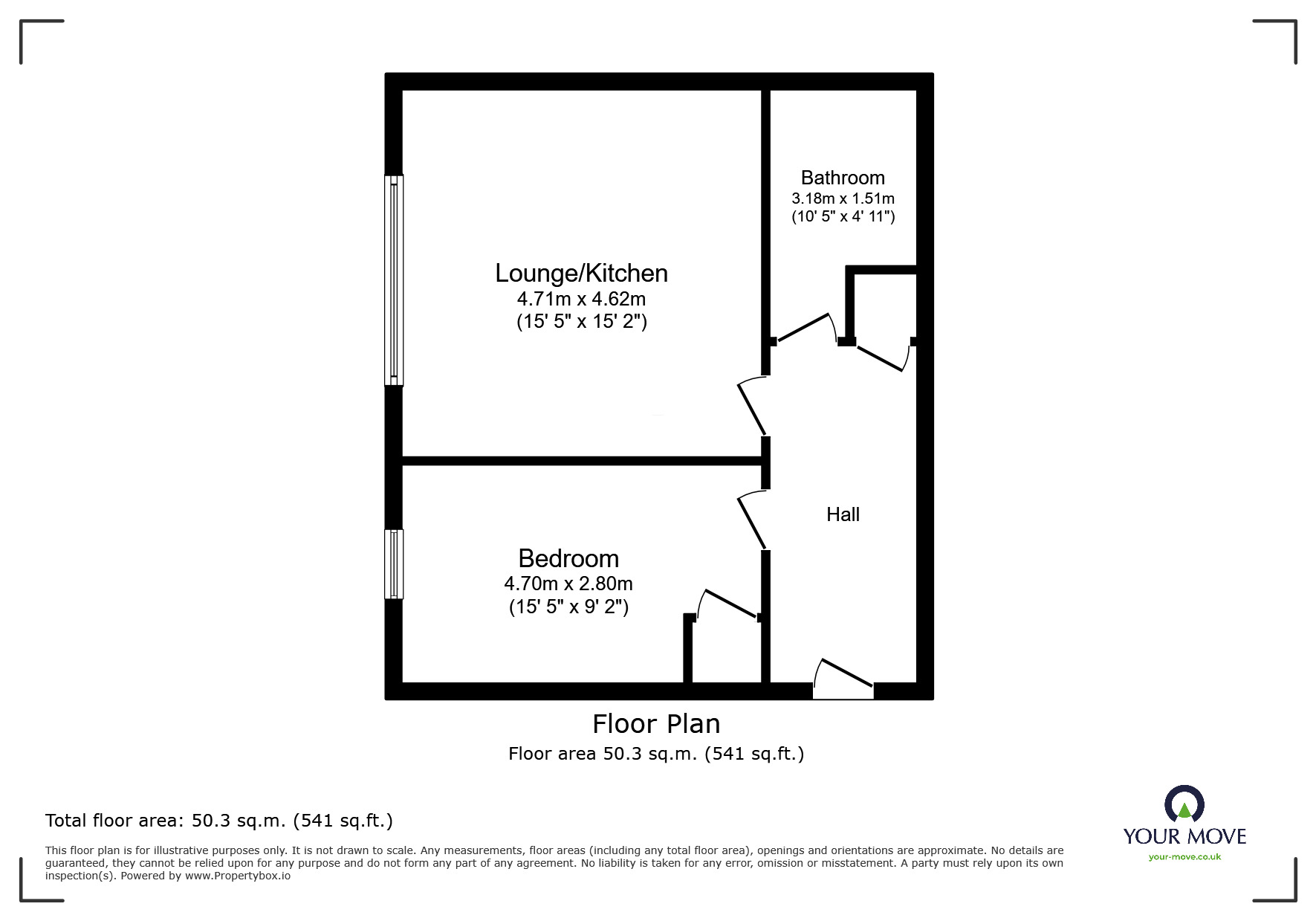 Floorplan of 1 bedroom Flat to rent, Archway Road, Ramsgate, Kent, CT11