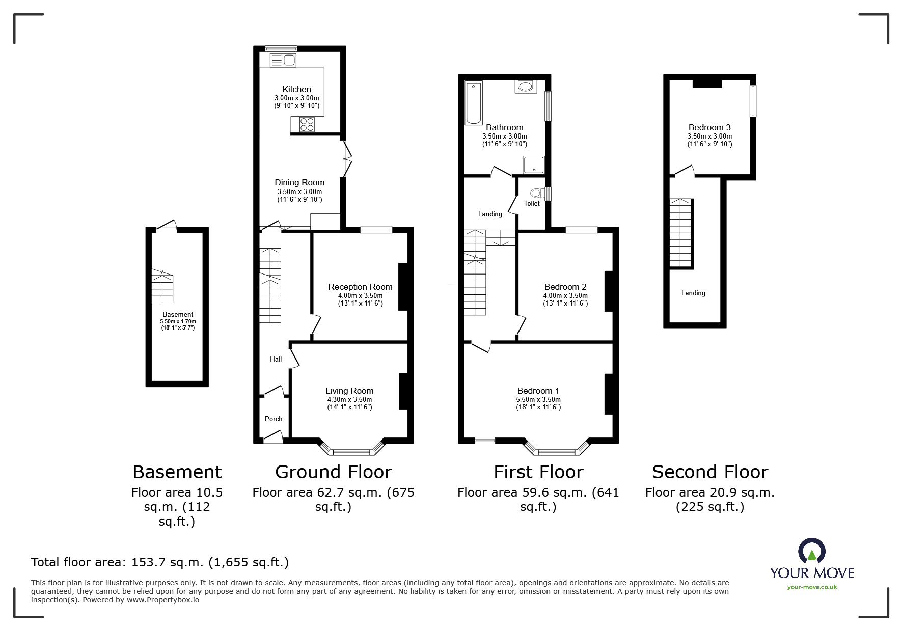 Floorplan of 4 bedroom Mid Terrace House for sale, Thanet Road, Ramsgate, Kent, CT11