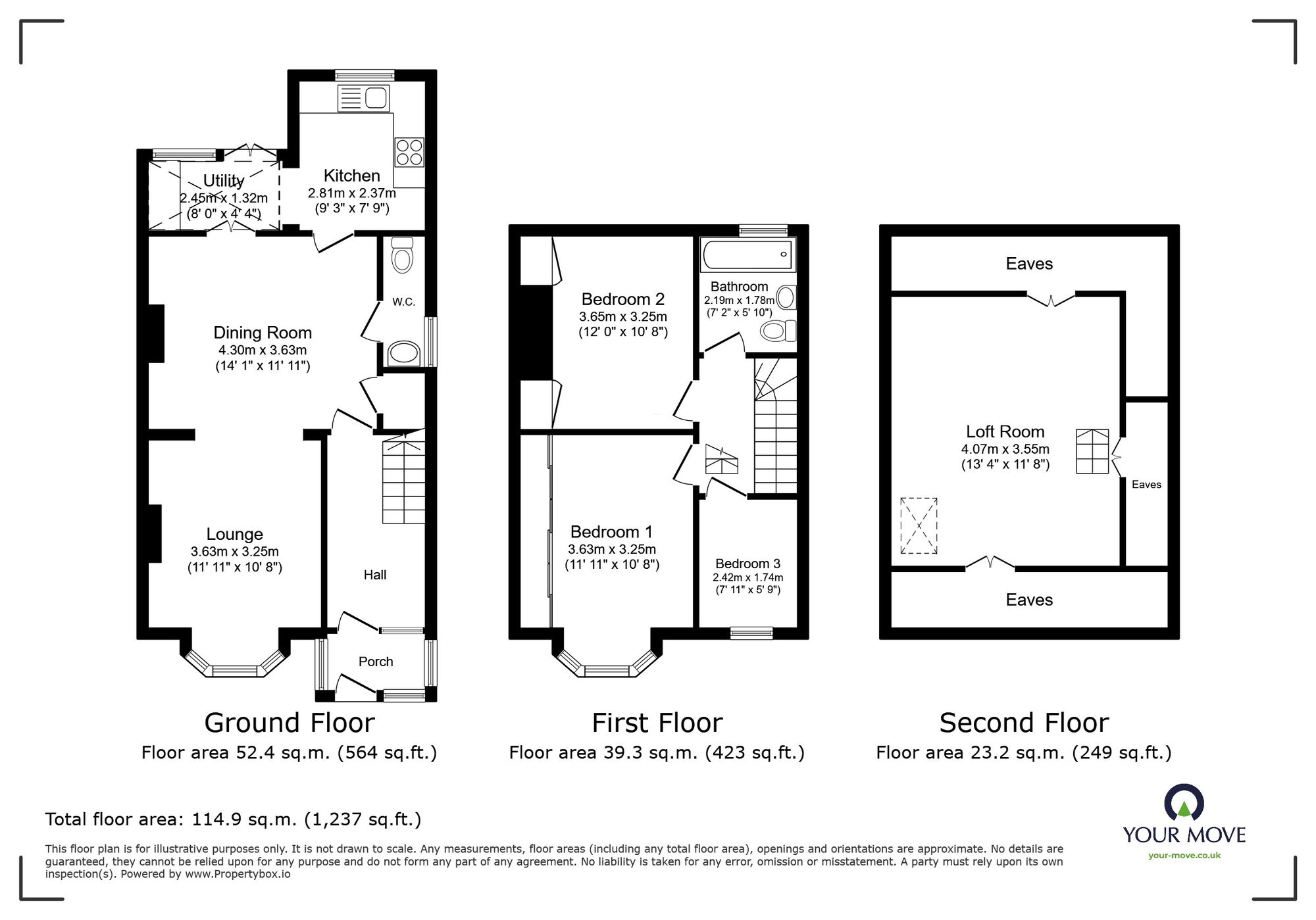 Floorplan of 3 bedroom Semi Detached House for sale, Montefiore Avenue, Ramsgate, Kent, CT11