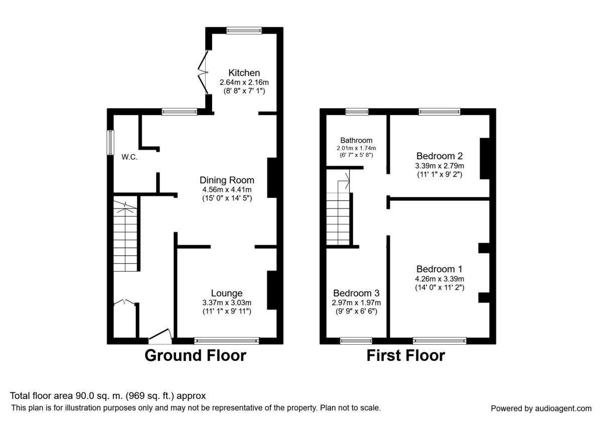 Floorplan of 3 bedroom Mid Terrace House for sale, Whitehall Road, Ramsgate, Kent, CT12