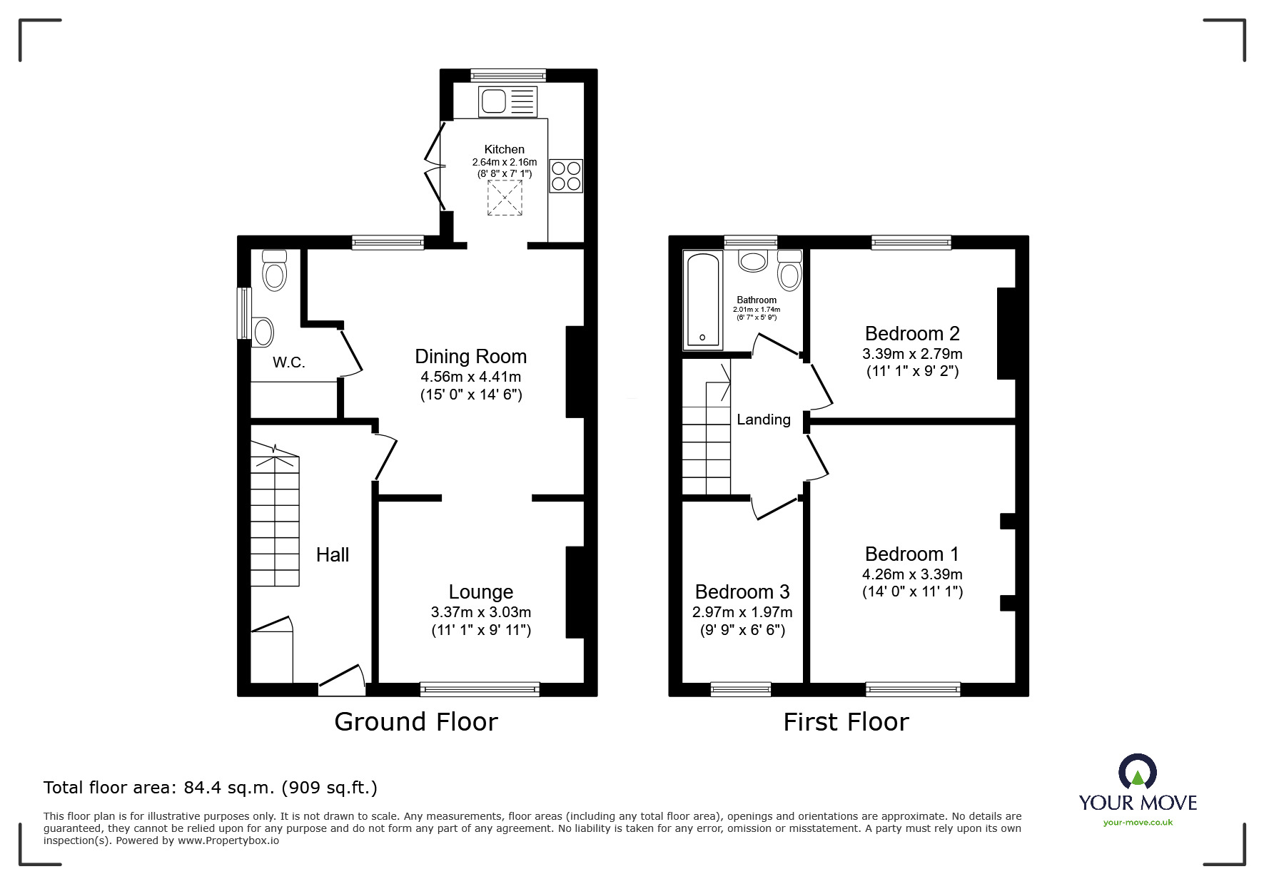 Floorplan of 3 bedroom Mid Terrace House for sale, Whitehall Road, Ramsgate, Kent, CT12