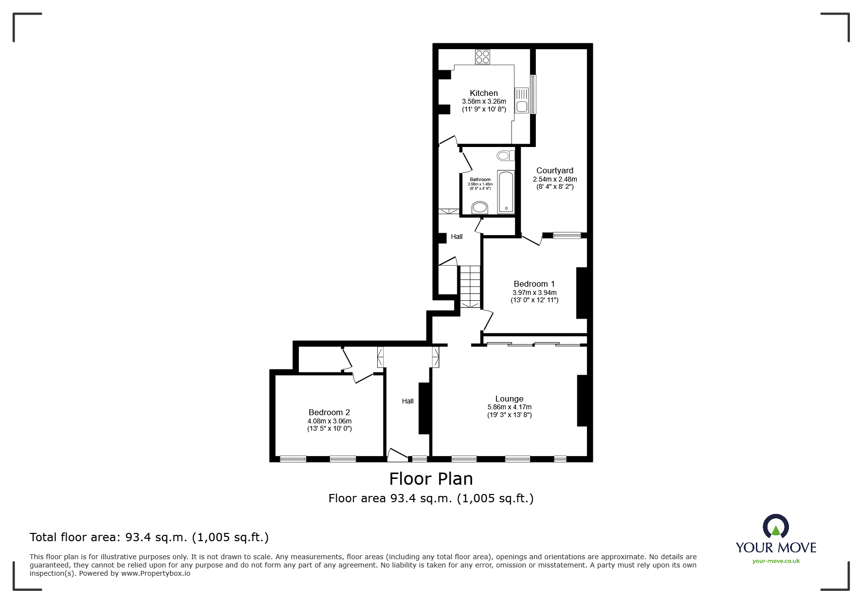 Floorplan of 2 bedroom Flat to rent, Paragon Court, Fort Paragon, Kent, CT9