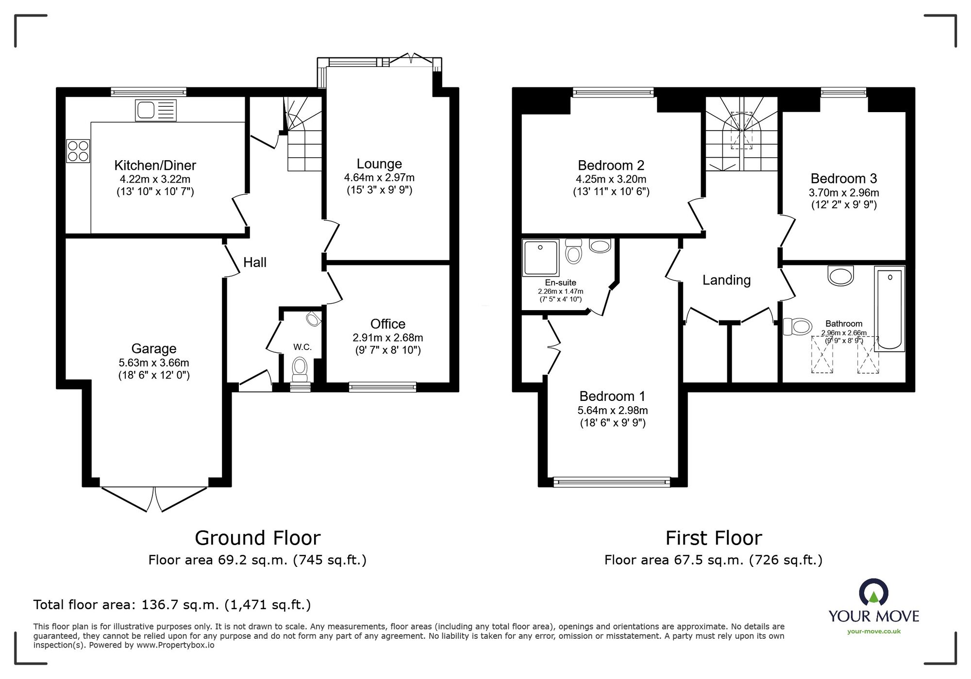 Floorplan of 3 bedroom Semi Detached House to rent, Daigor Lane, Manston, Kent, CT12