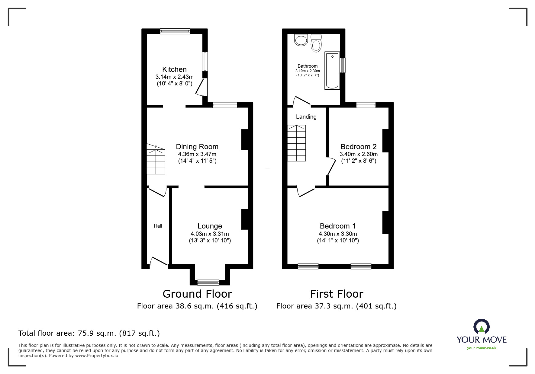 Floorplan of 2 bedroom Mid Terrace House for sale, Church Road, Ramsgate, Kent, CT11