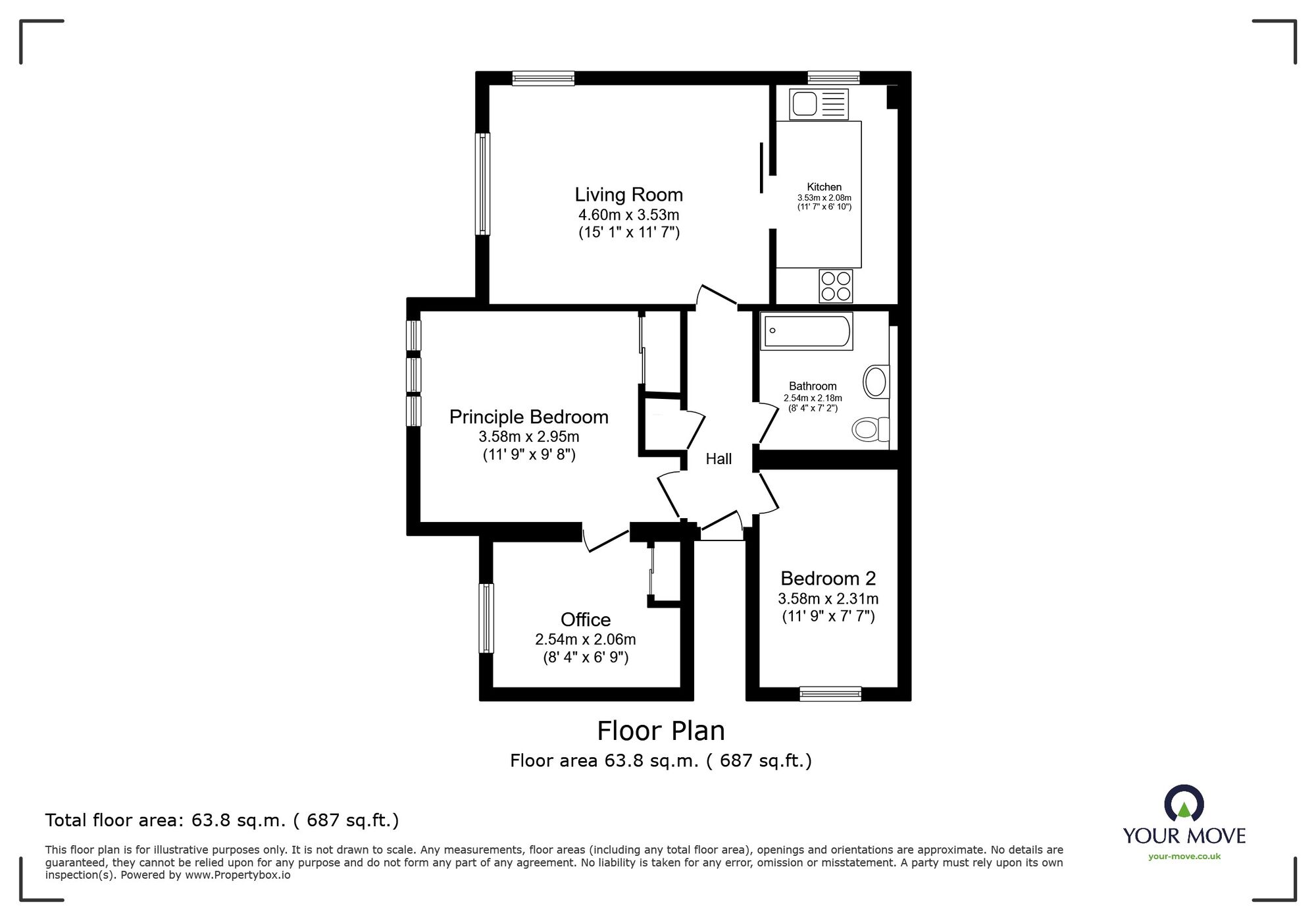 Floorplan of 2 bedroom Flat to rent, Saddlers Mews, Ramsgate, Kent, CT12