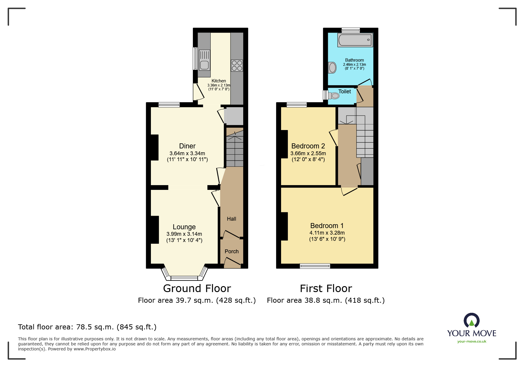 Floorplan of 2 bedroom Mid Terrace House for sale, Winstanley Crescent, Ramsgate, Kent, CT11