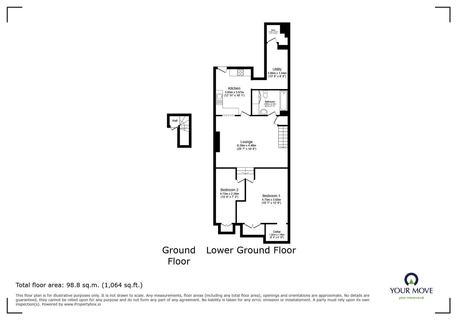 Floorplan of 2 bedroom Flat for sale, Wellington Crescent, Ramsgate, Kent, CT11