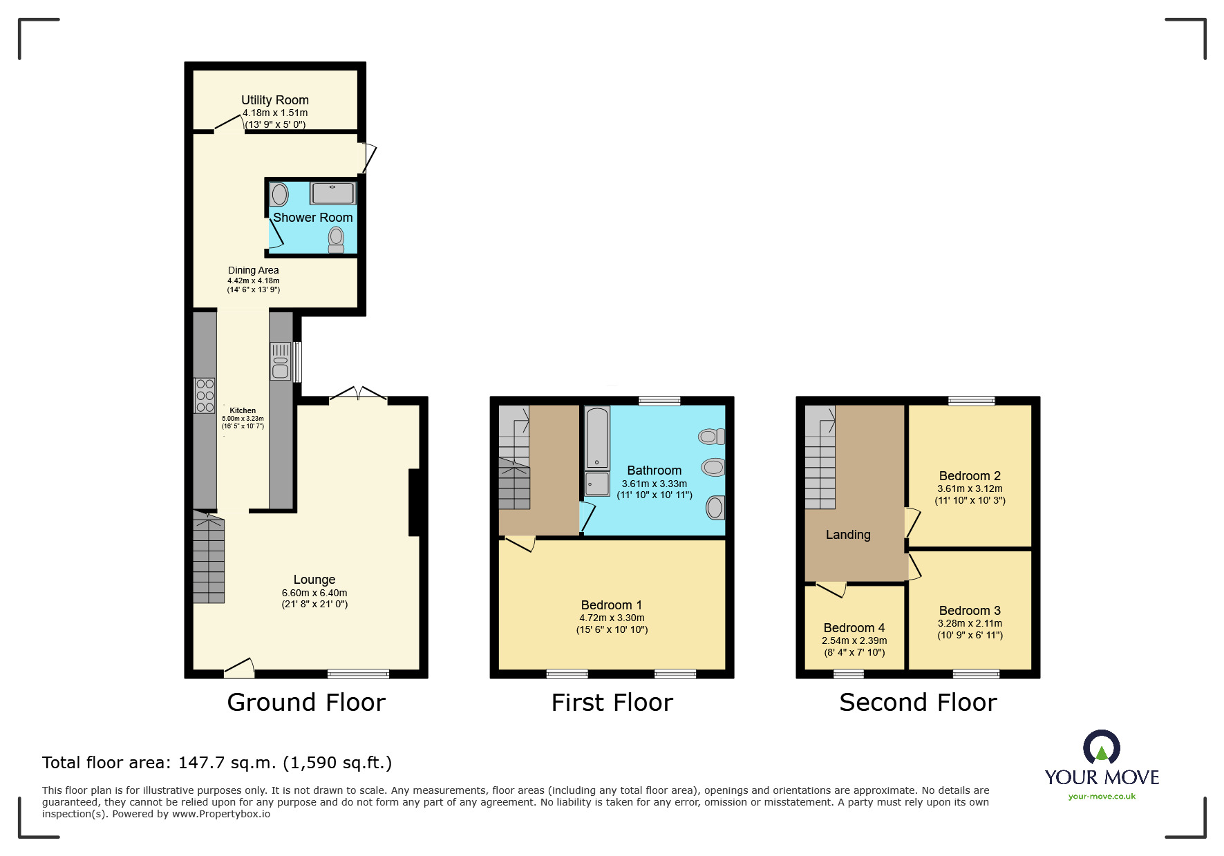 Floorplan of 4 bedroom Mid Terrace House for sale, Percy Road, Ramsgate, Kent, CT11