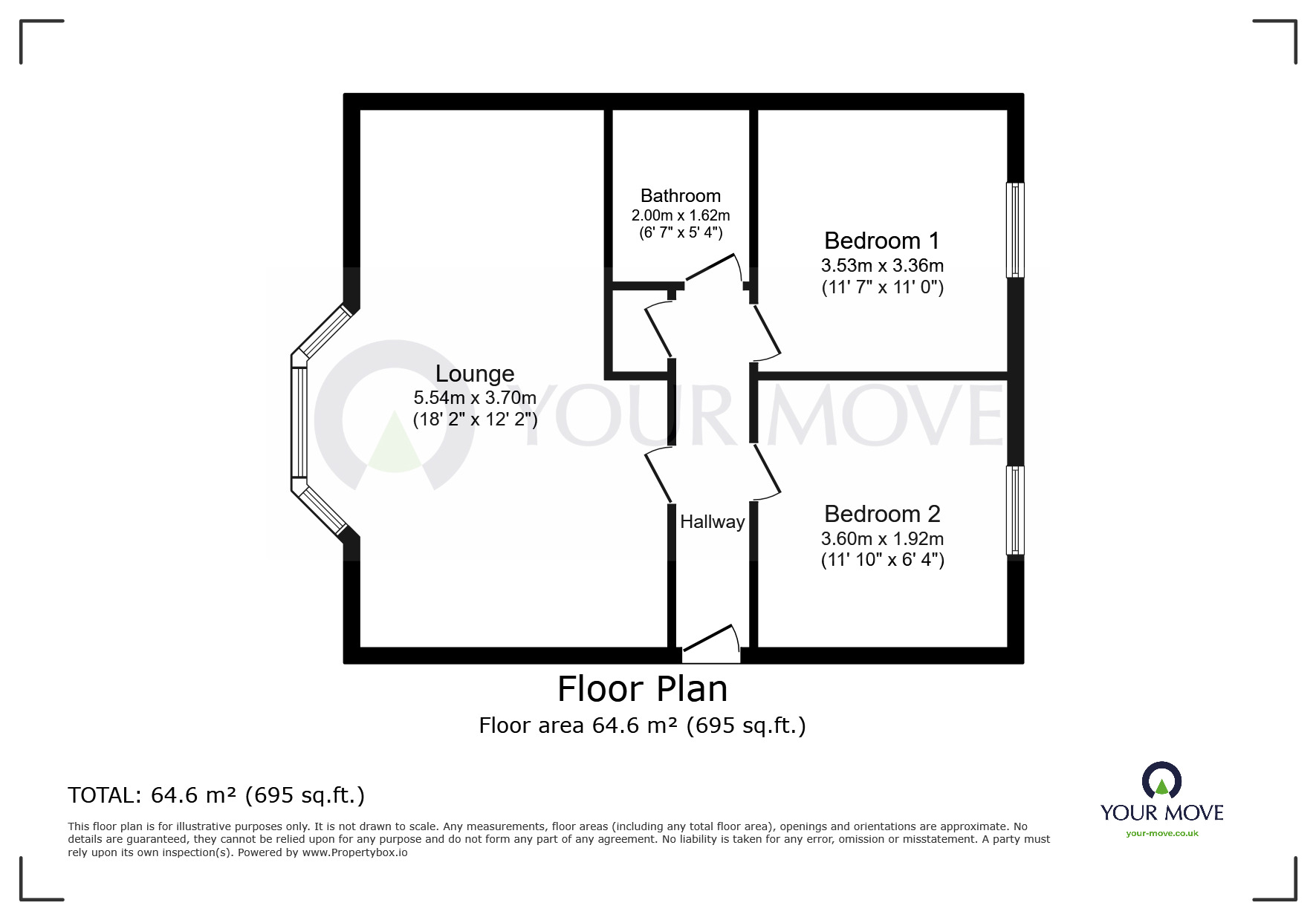 Floorplan of 2 bedroom Flat to rent, Crescent Road, Ramsgate, Kent, CT11