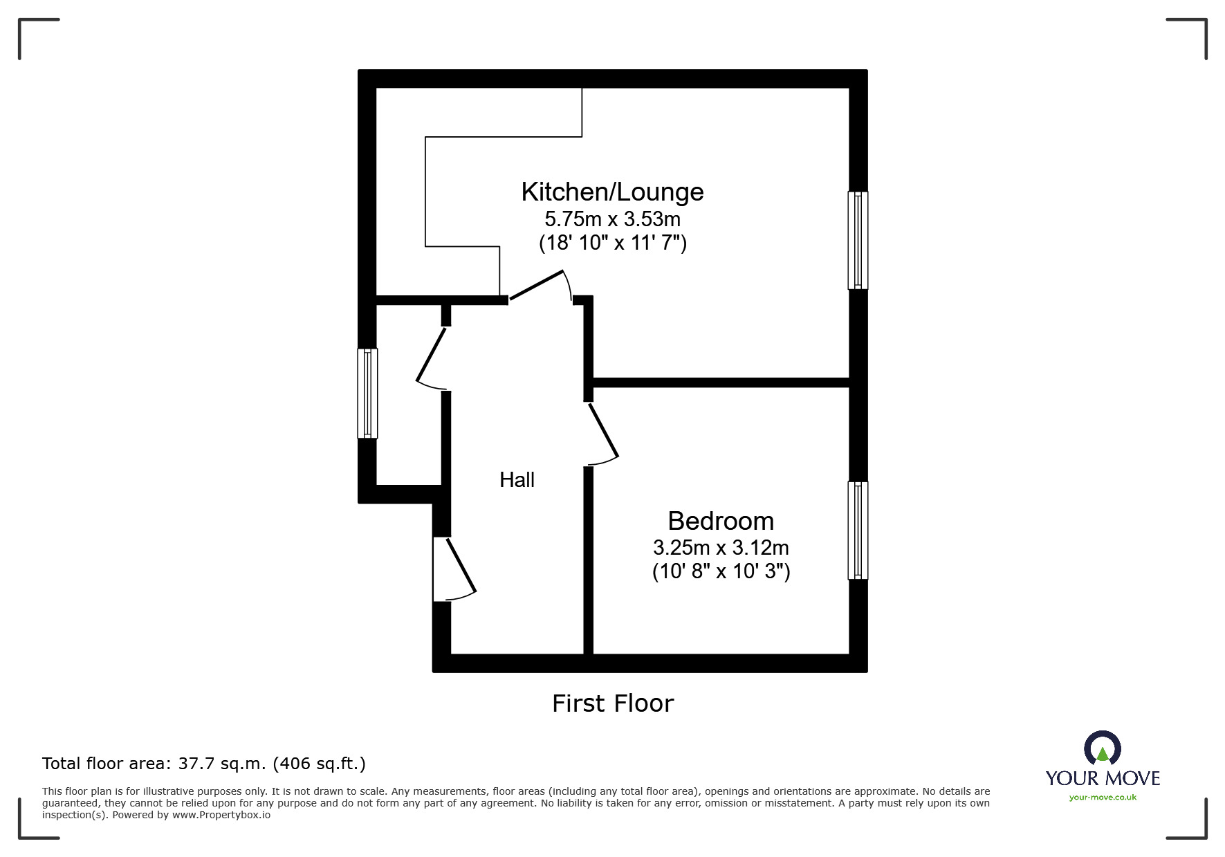 Floorplan of 1 bedroom Flat to rent, Crescent Road, Ramsgate, Kent, CT11