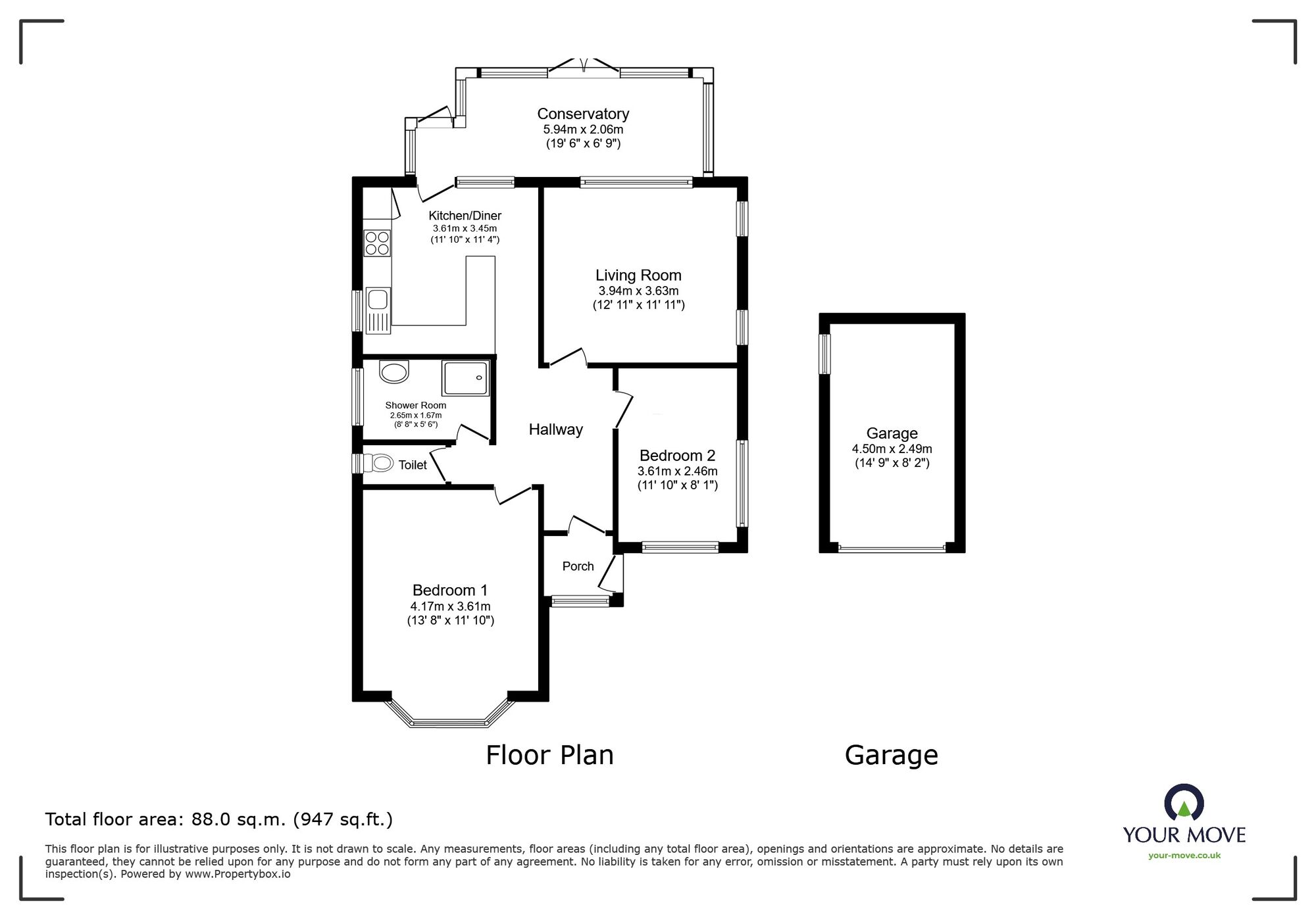 Floorplan of 2 bedroom Flat for sale, Napleton Road, Ramsgate, Kent, CT11