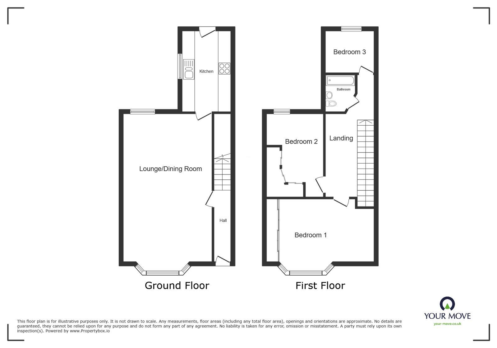Floorplan of 3 bedroom End Terrace House for sale, Park Road, Ramsgate, Kent, CT11