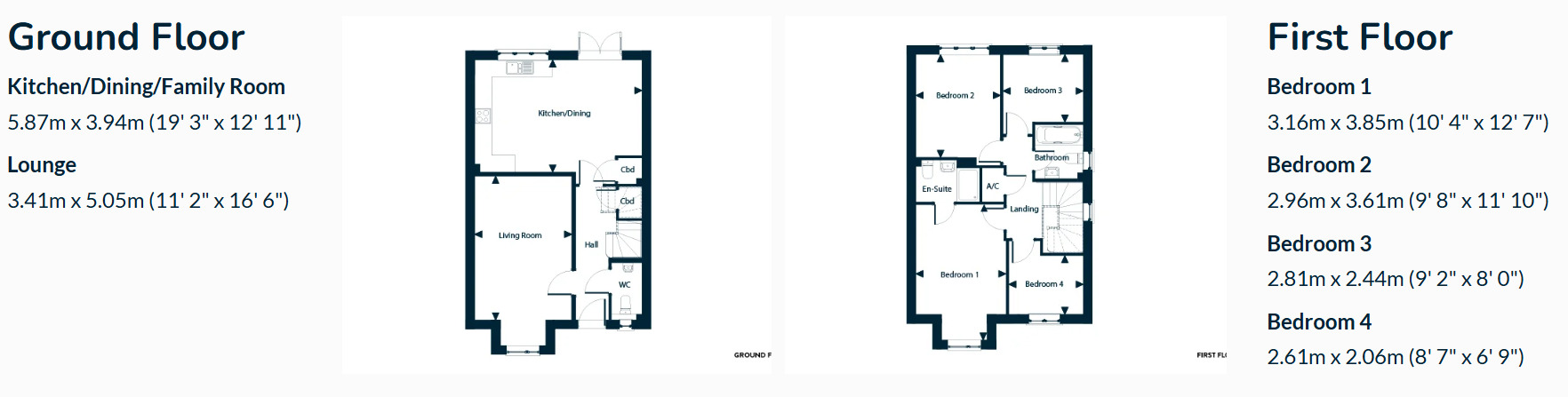 Floorplan of 4 bedroom Detached House for sale, Yew Gardens, Tithebarn, Devon, EX1
