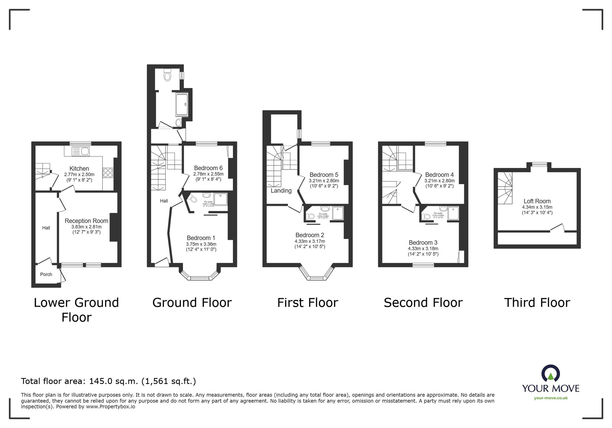 Floorplan of 6 bedroom Mid Terrace House for sale, Plains of Waterloo, Ramsgate, Kent, CT11