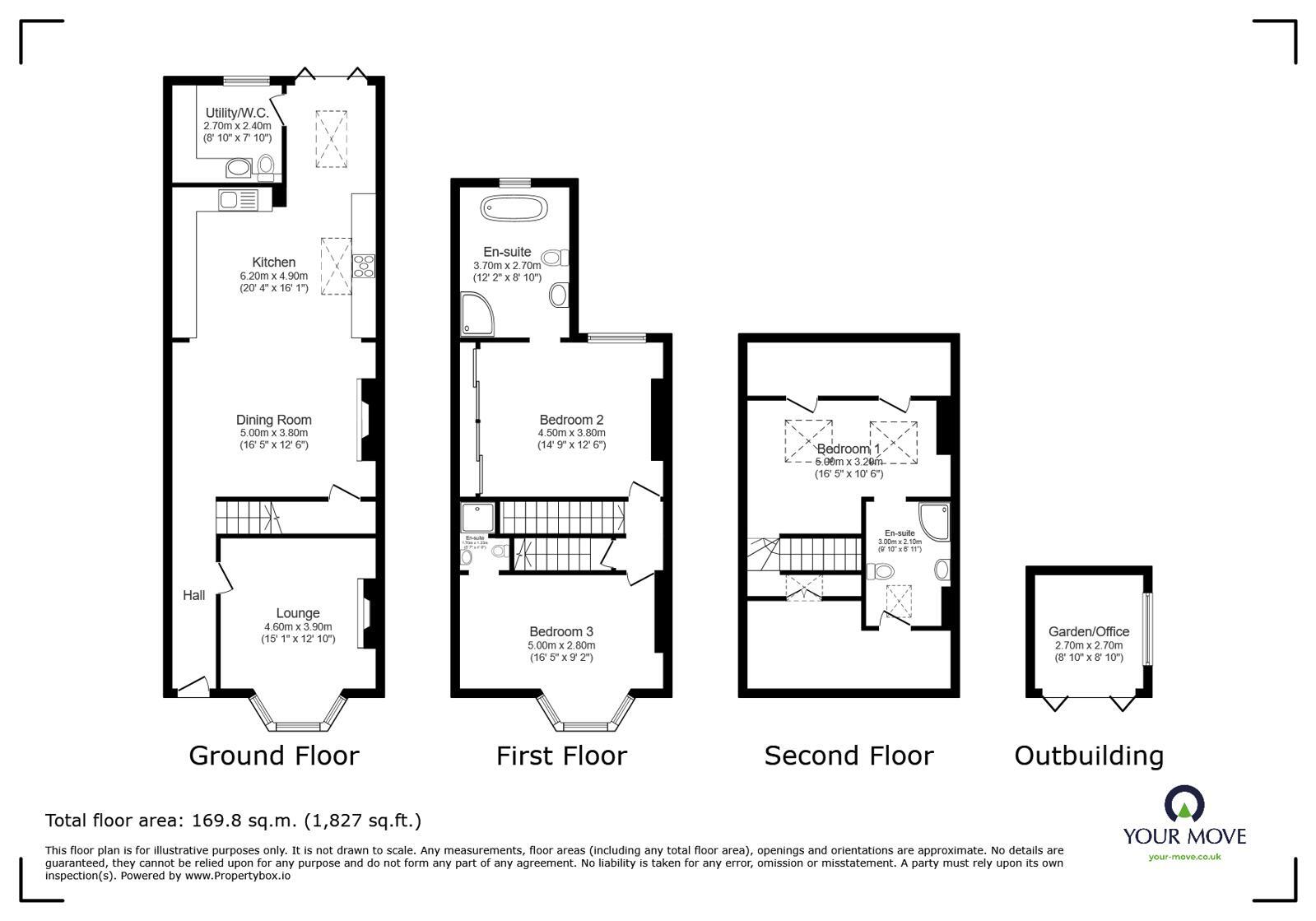 Floorplan of 3 bedroom Mid Terrace House to rent, Alpha Road, Ramsgate, Kent, CT11