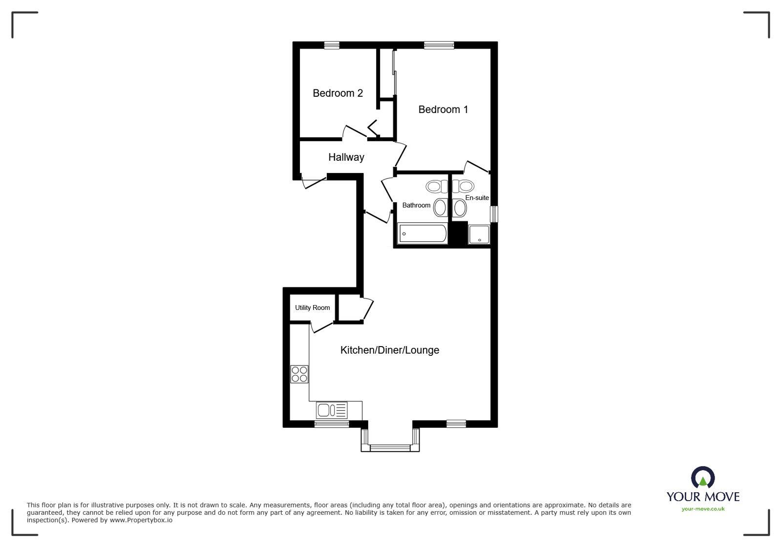 Floorplan of 2 bedroom Flat for sale, Priory Courtyard, Ramsgate, Kent, CT11