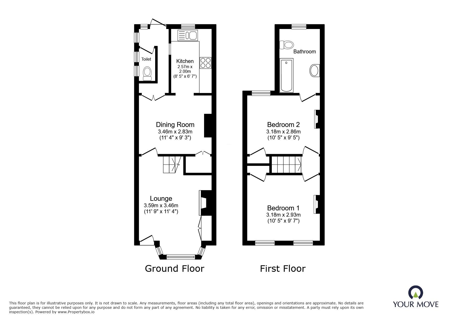 Floorplan of 2 bedroom Mid Terrace House for sale, Florence Road, Ramsgate, Kent, CT11
