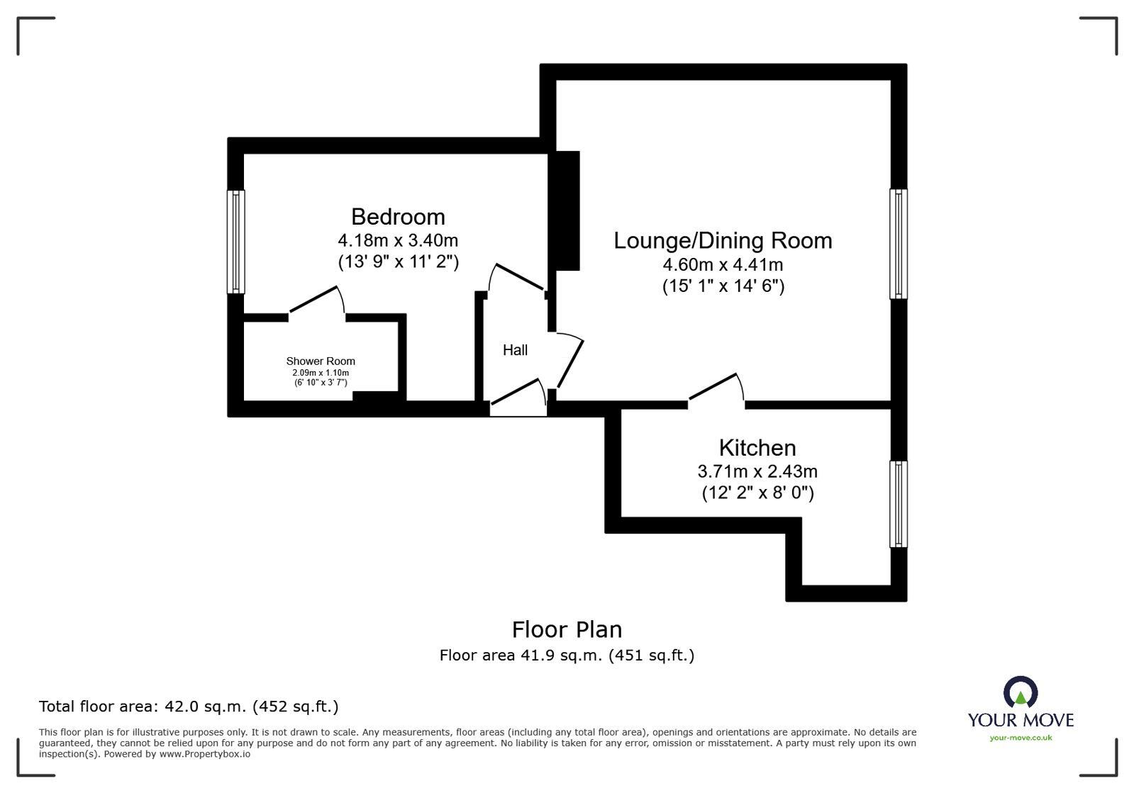 Floorplan of 1 bedroom Flat to rent, South Eastern Road, Ramsgate, Kent, CT11