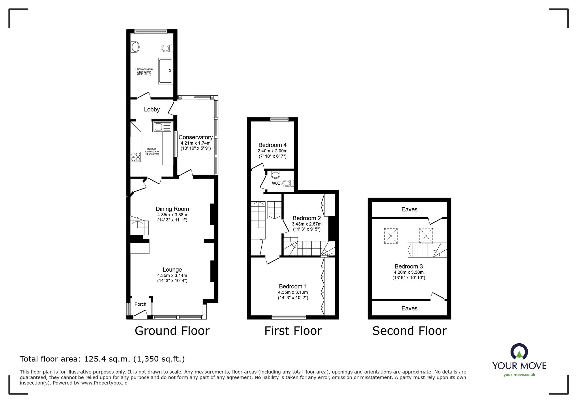 Floorplan of 4 bedroom Mid Terrace House for sale, Bloomsbury Road, Ramsgate, Kent, CT11