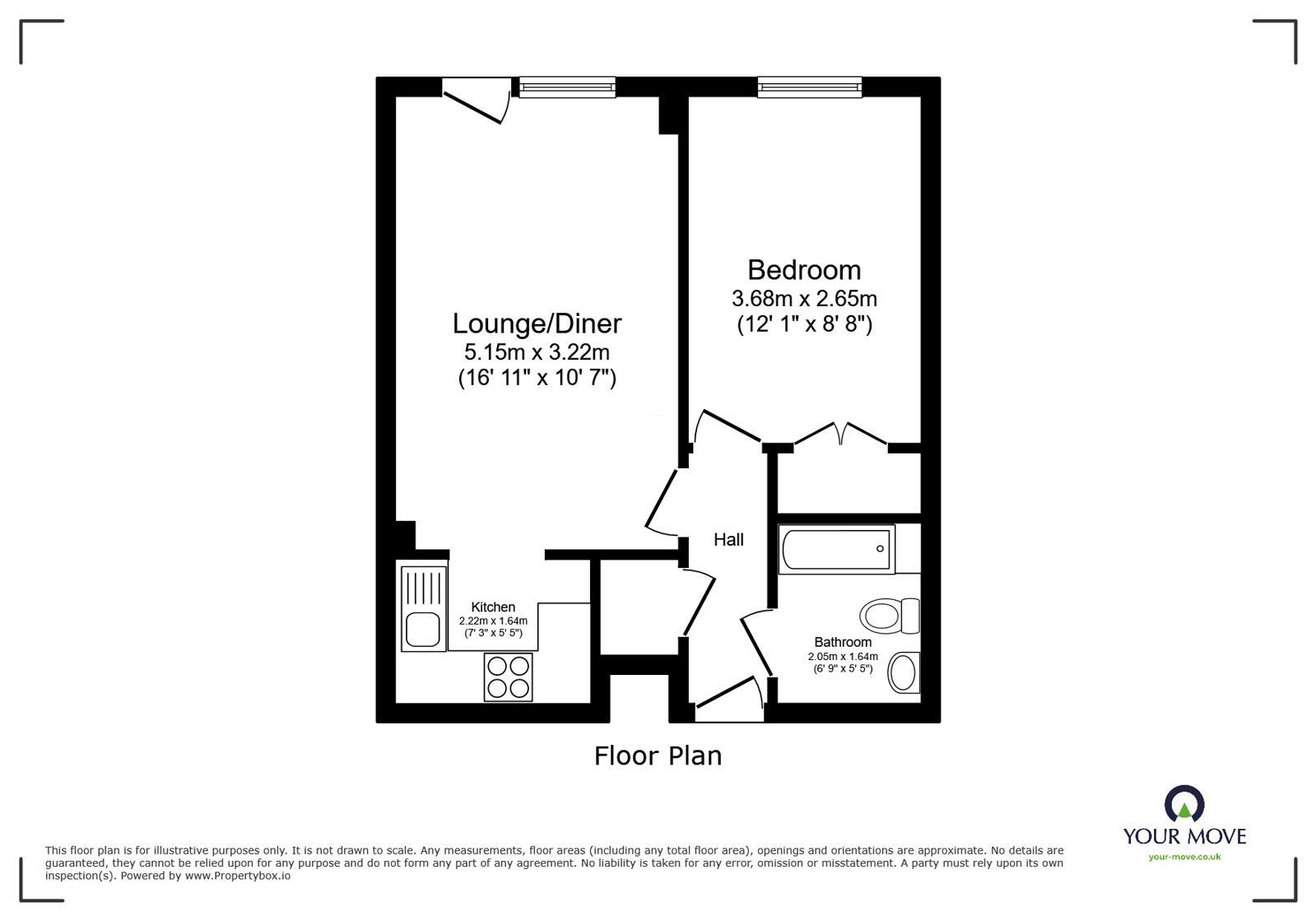 Floorplan of 1 bedroom Flat to rent, Wellington Crescent, Ramsgate, Kent, CT11