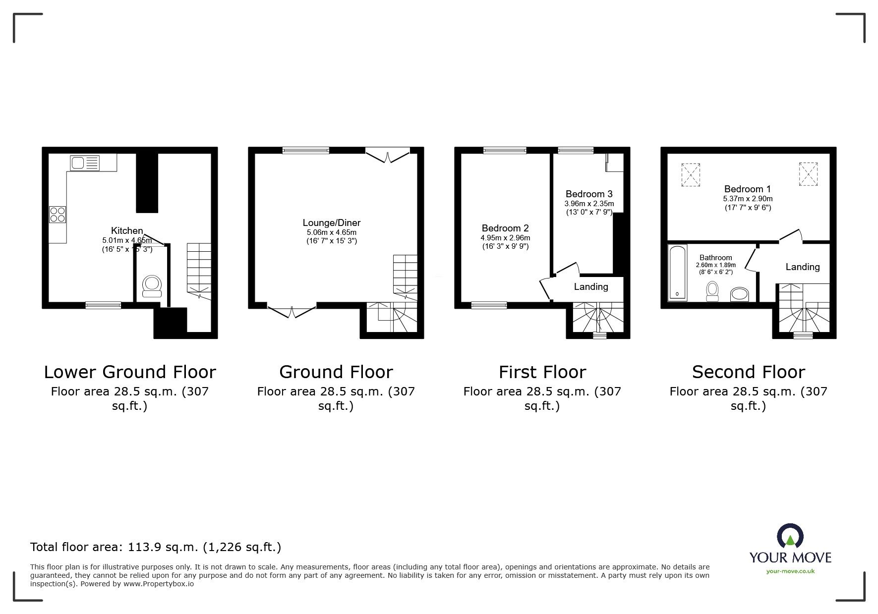 Floorplan of 3 bedroom Mid Terrace House to rent, Cavendish Street, Ramsgate, Kent, CT11