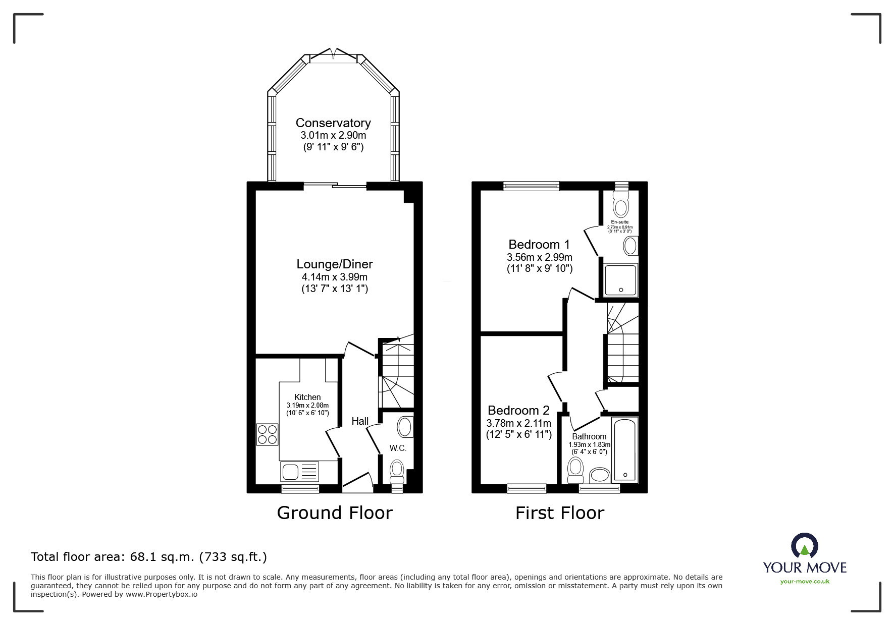 Floorplan of 2 bedroom Mid Terrace House for sale, Foads Lane, Cliffsend, Kent, CT12