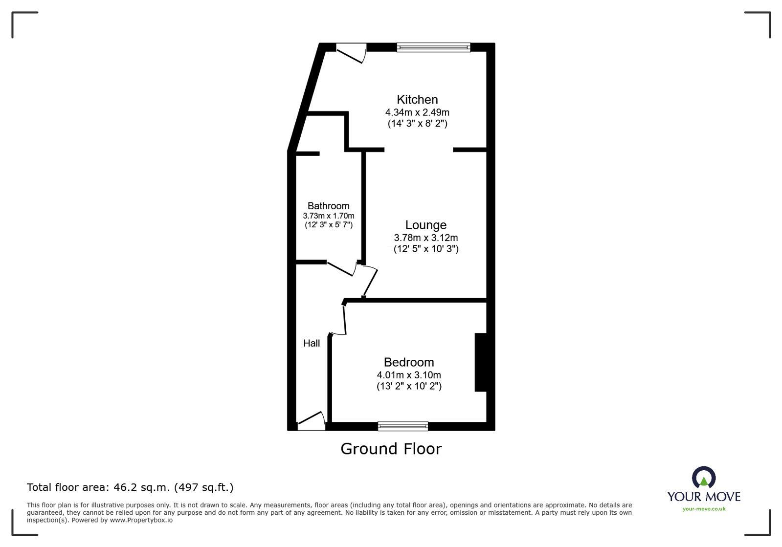 Floorplan of 1 bedroom Flat for sale, Willsons Road, Ramsgate, Kent, CT11